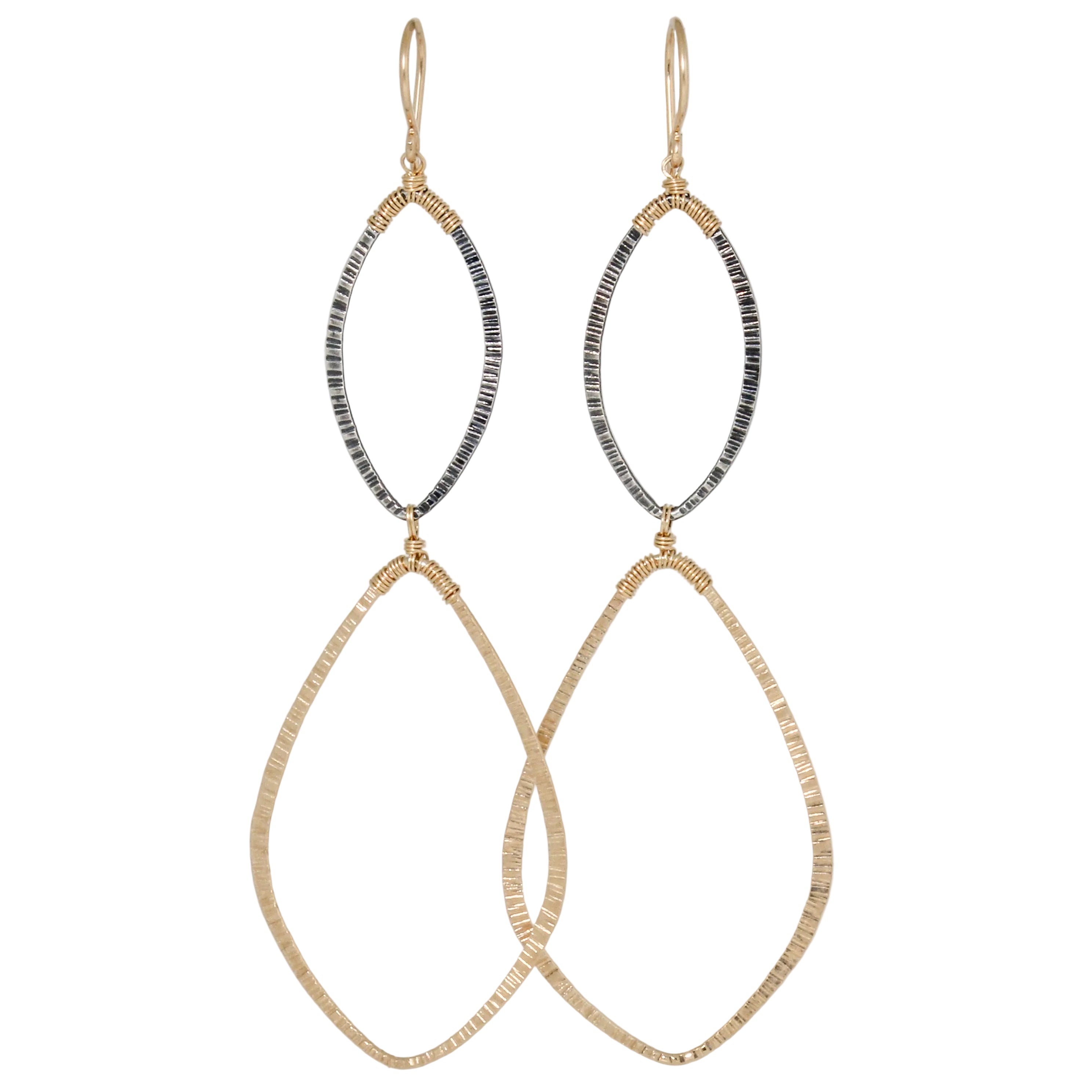Large Textured Petal Drop Earrings