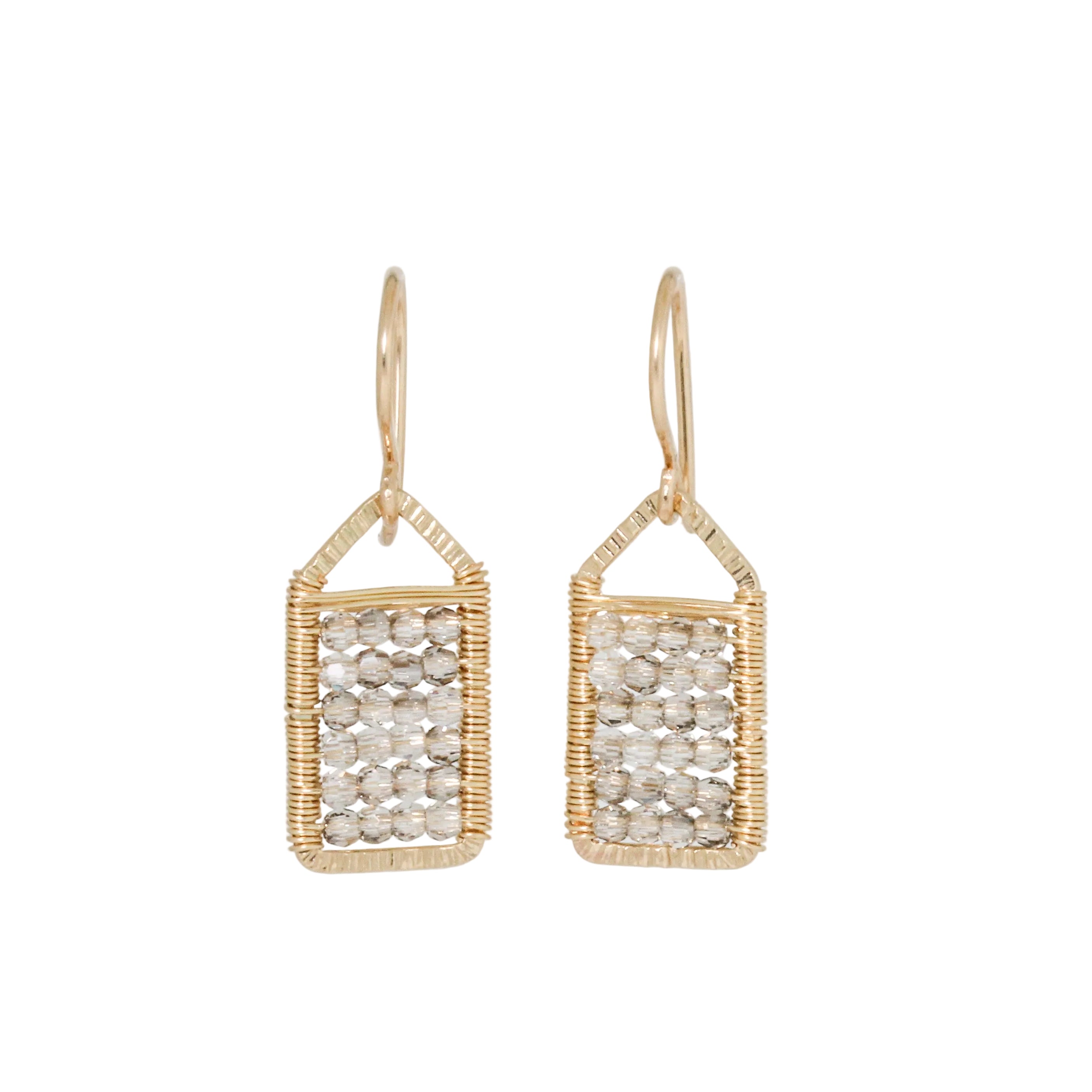Small Pale Grey Mosaic Earrings