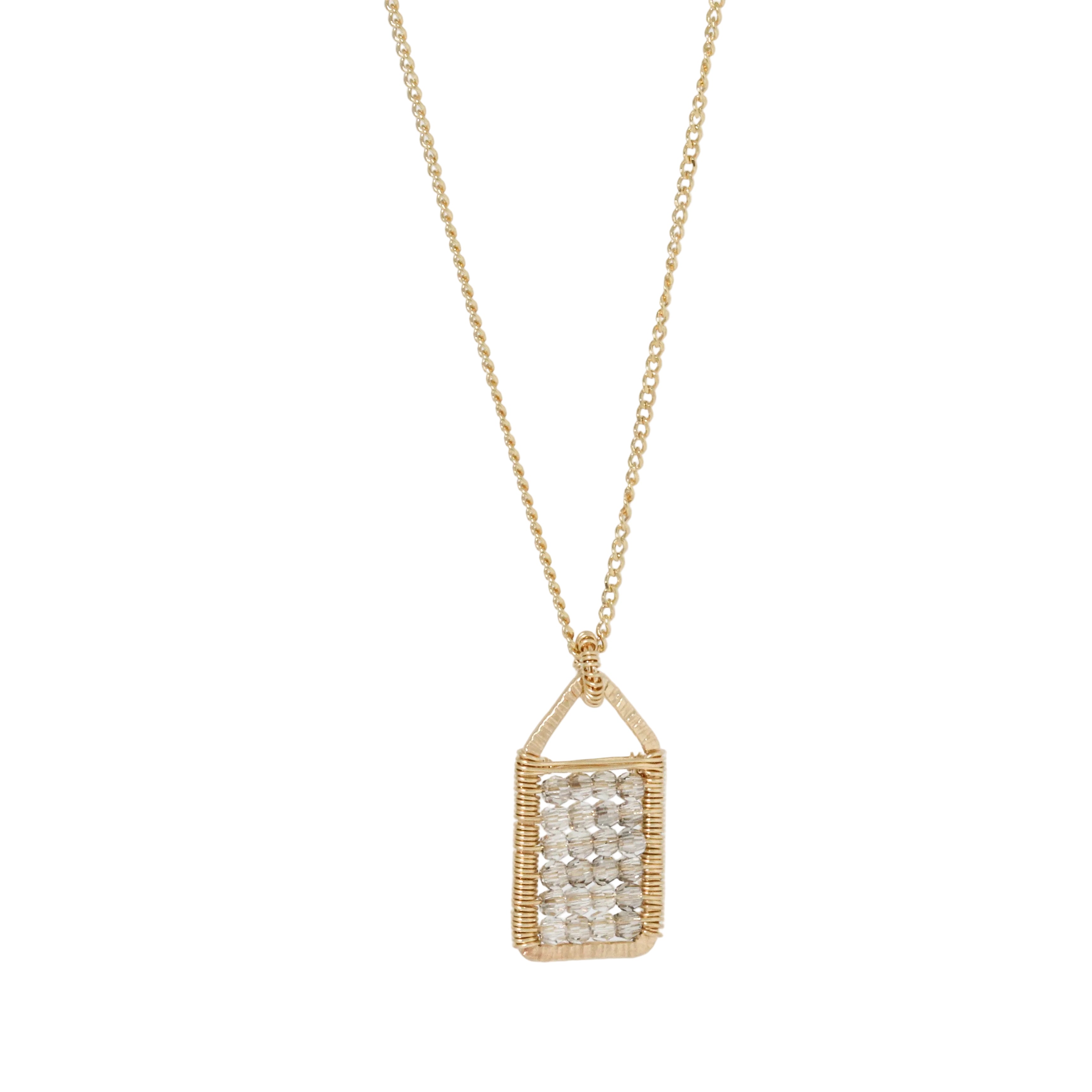 Small Pale Grey Mosaic Necklace