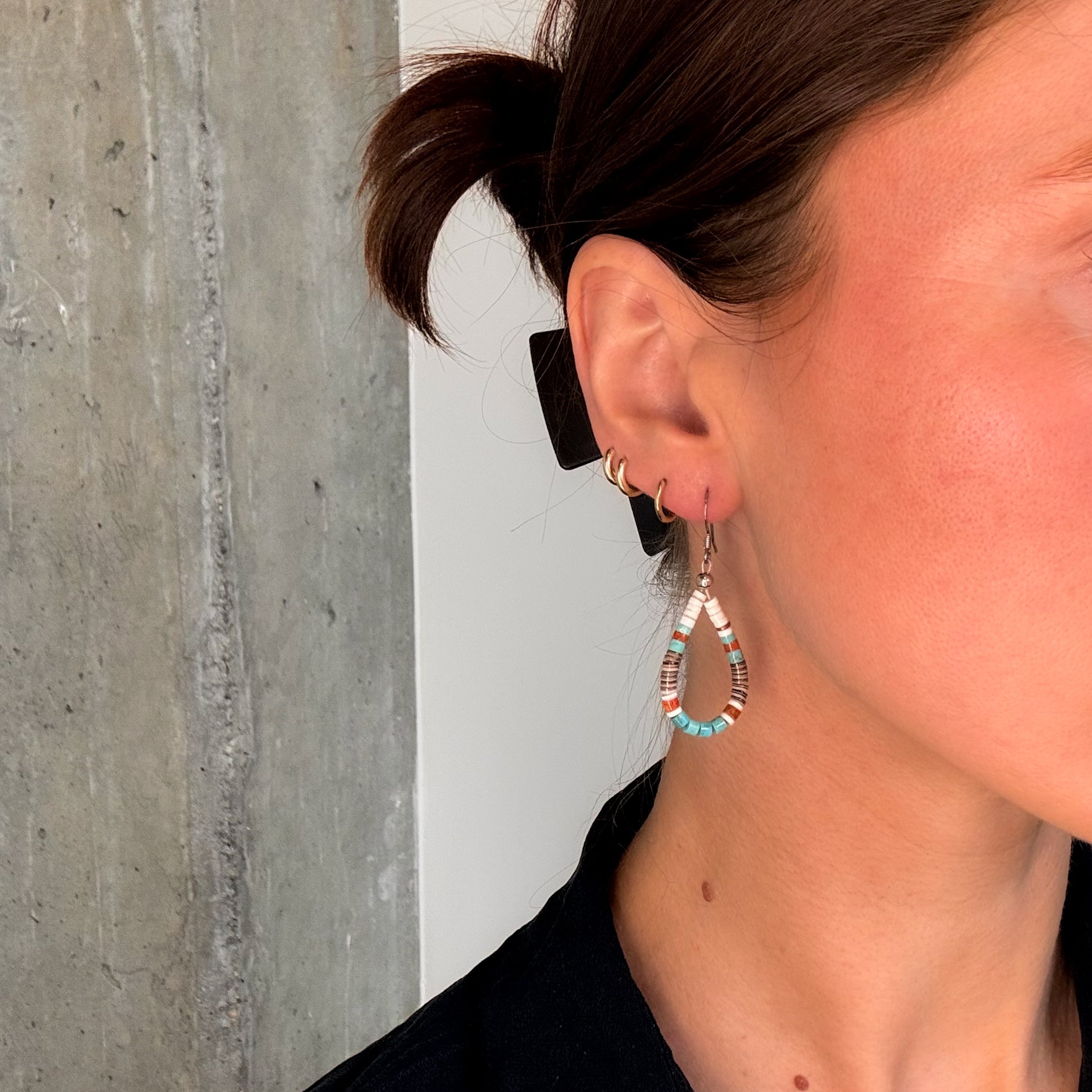 Sonoran Sky Teardrop Heishi Bead Earrings