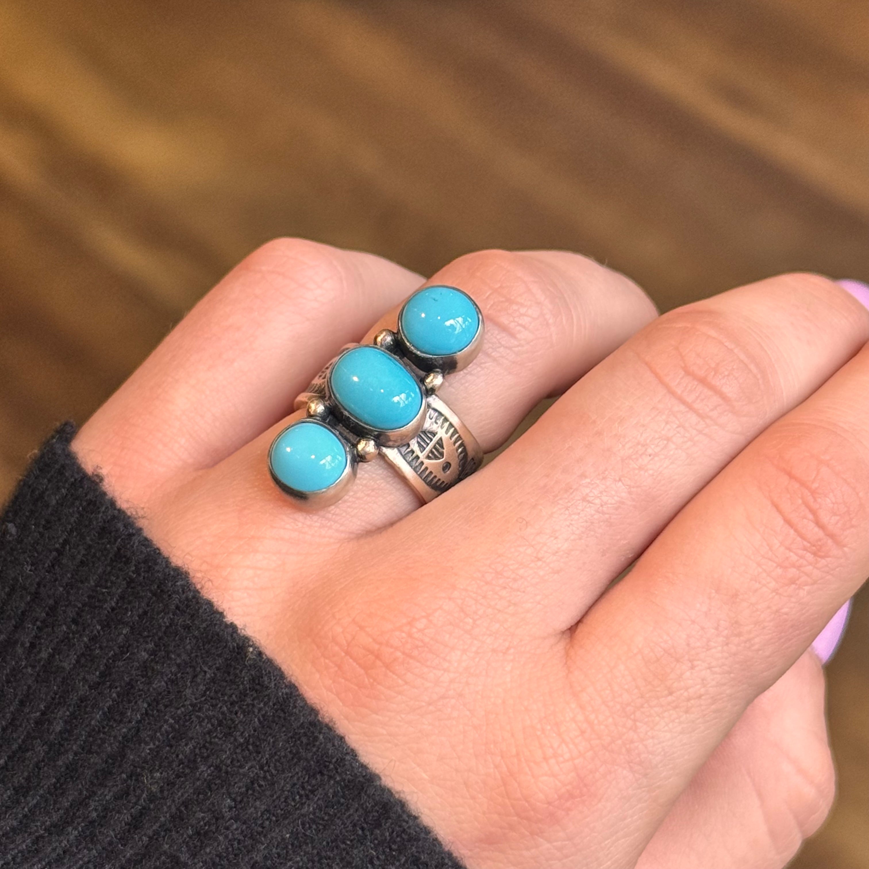 Triple Stacked Turquoise Ring