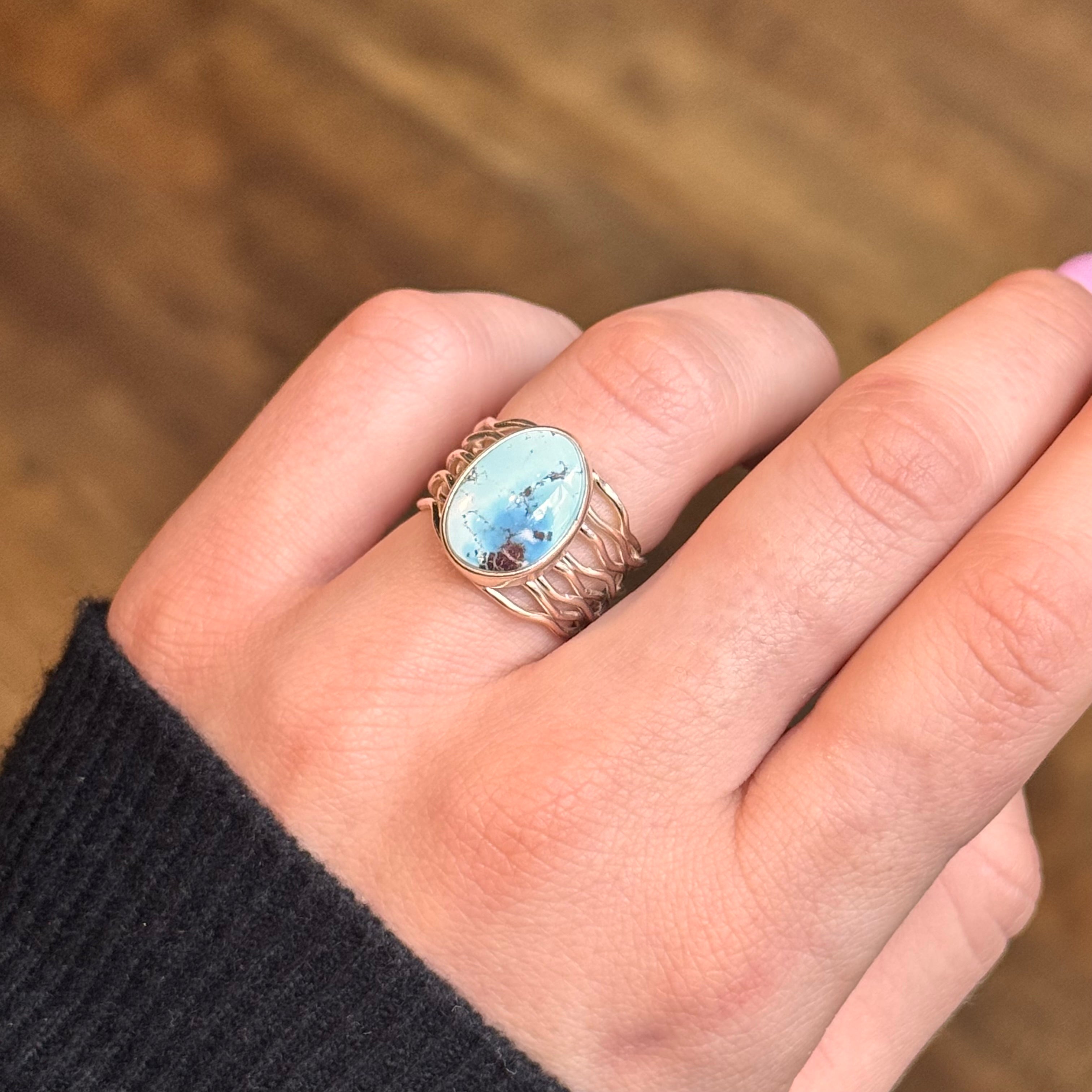 Golden Hills Turquoise Woven Band Ring