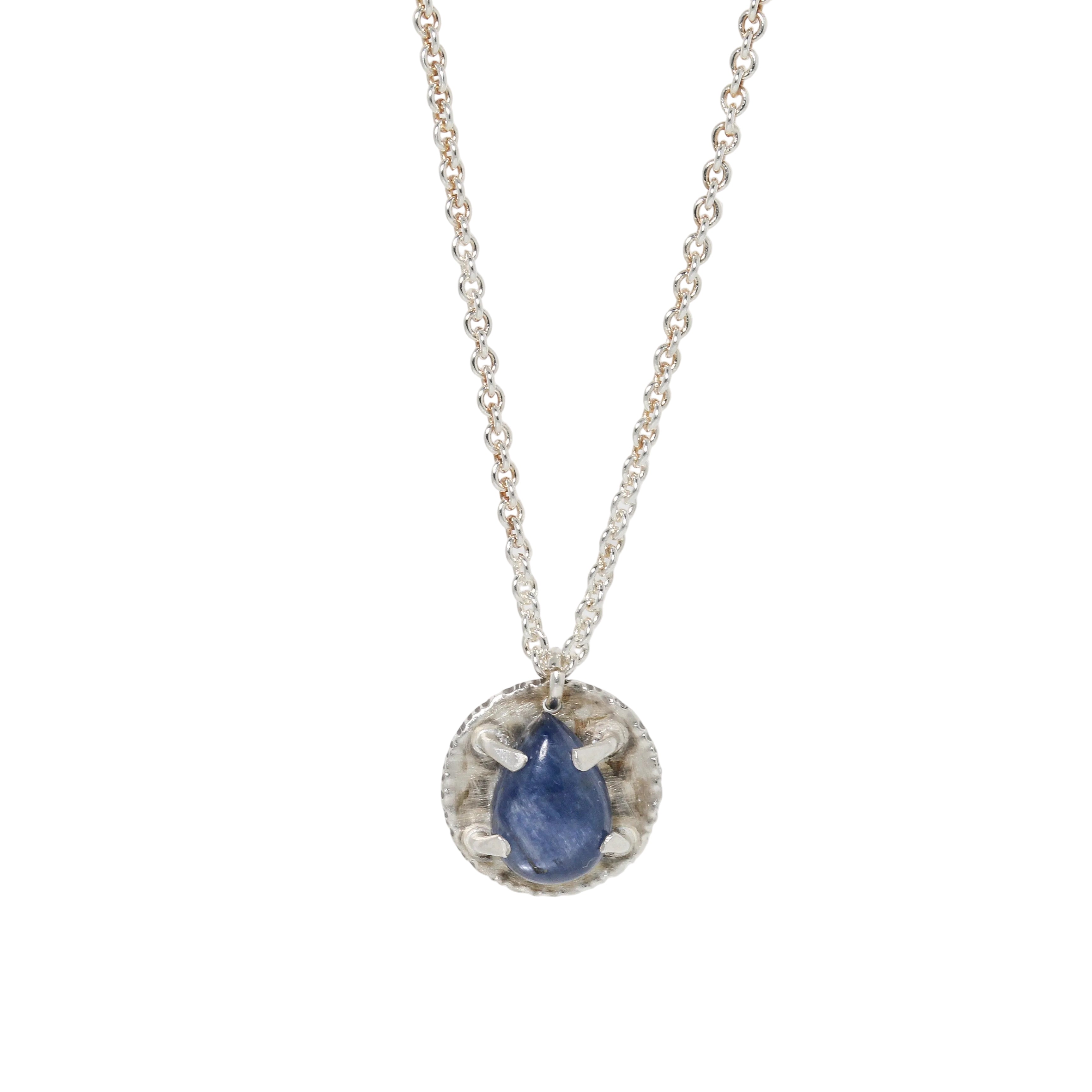 sterling silver blue sapphire necklace by glacier lily