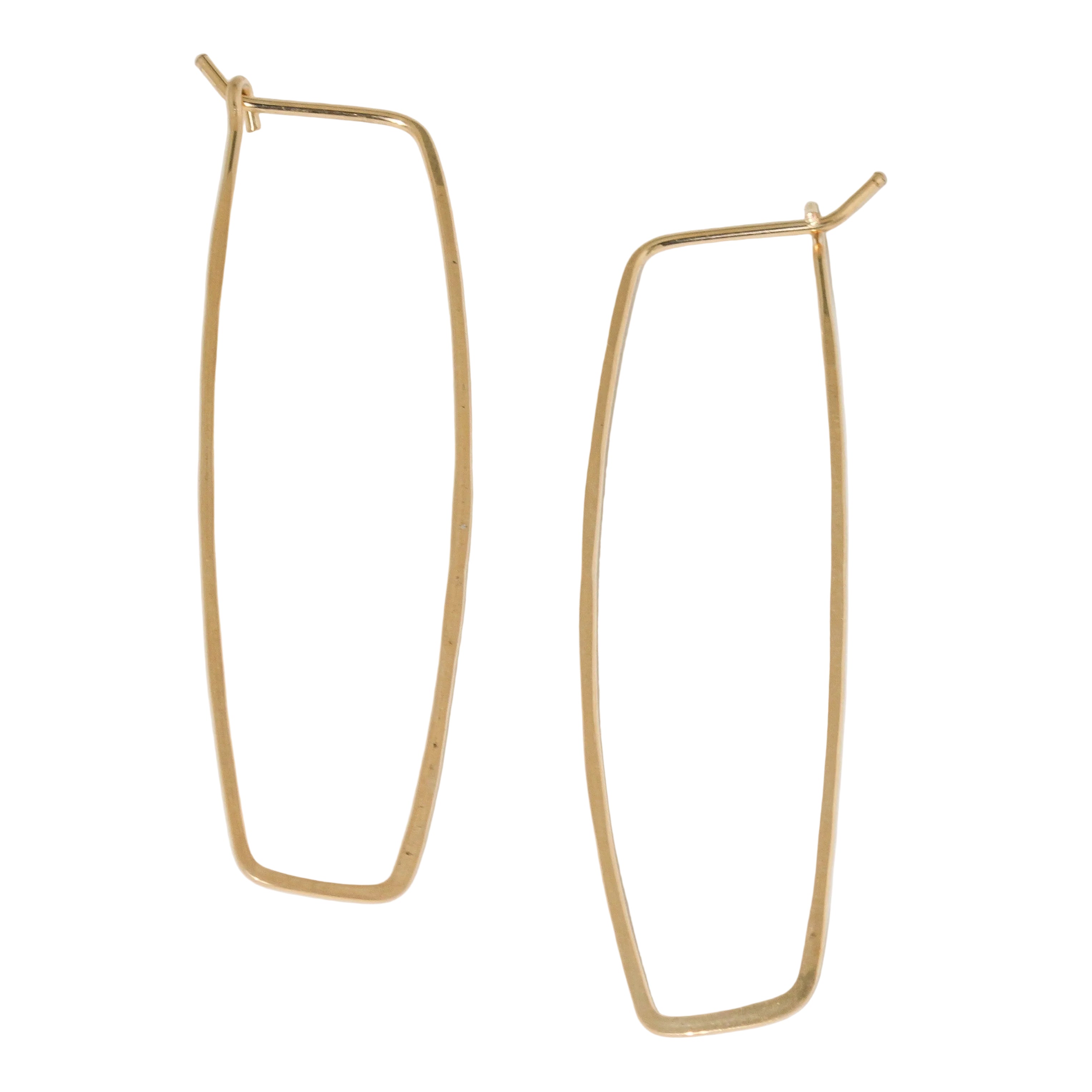 large glacier lily rectangle hoop earrings in gold fill