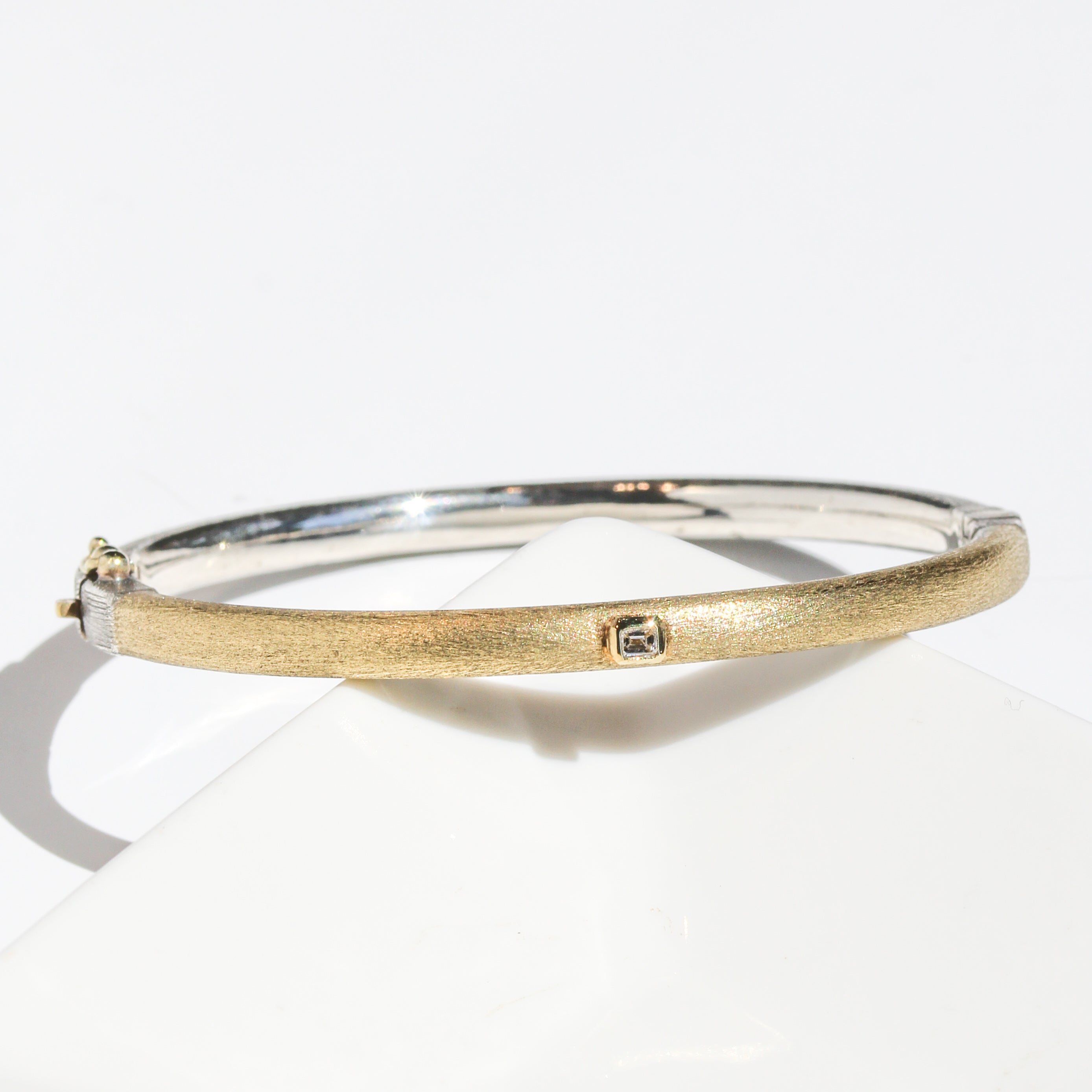 Gold Gypsy 4mm Diamond Rounded Bracelet