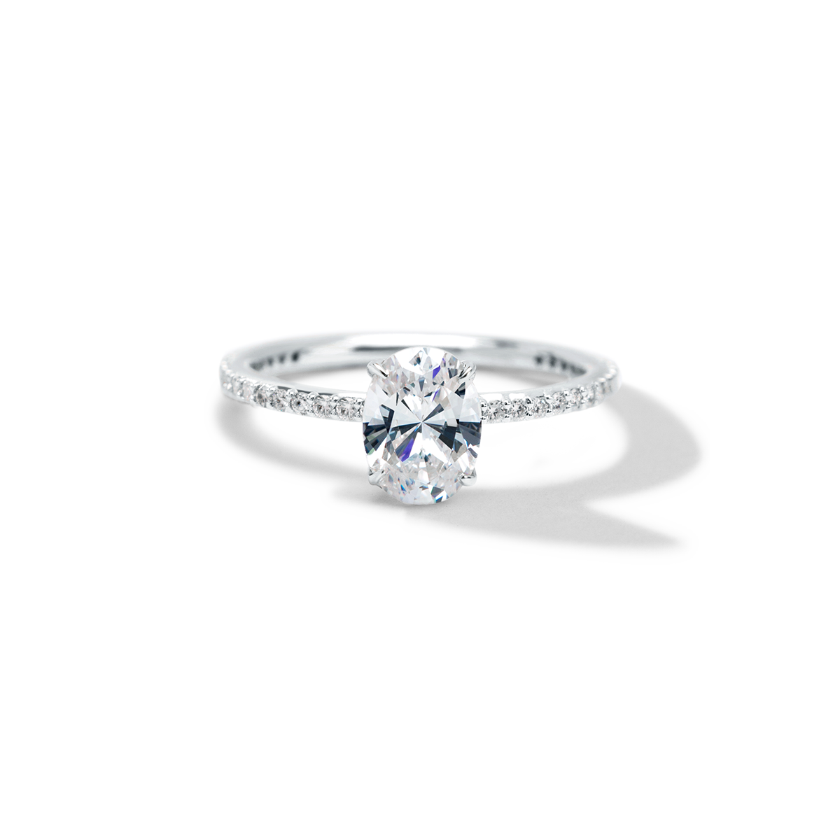 Solitaire Pave Engagement Ring