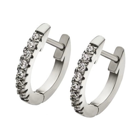 Stainless Steel Rounded Huggie Hoops