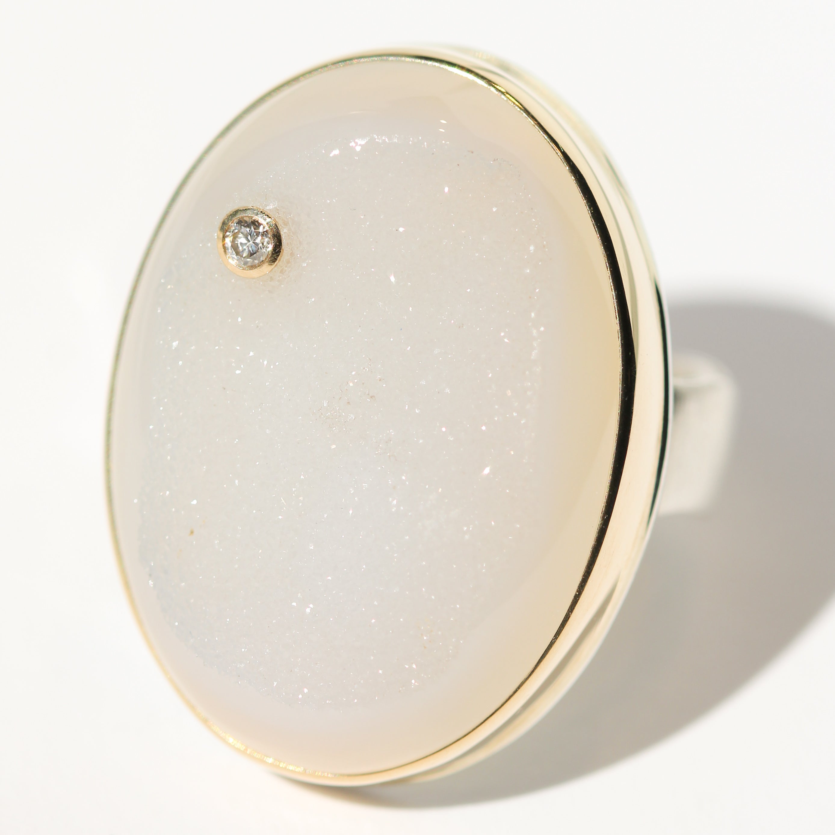 Bali White Drusy Ring