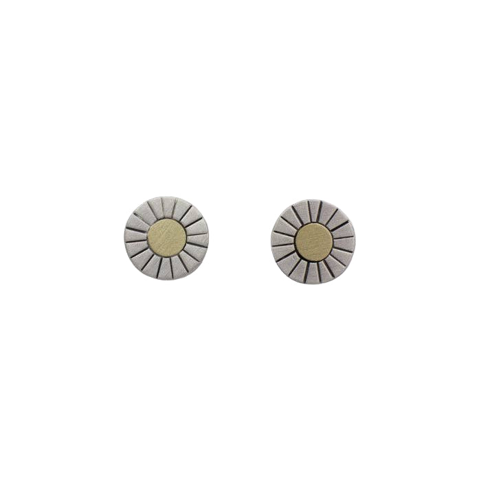 Etched Sun Stud Earrings