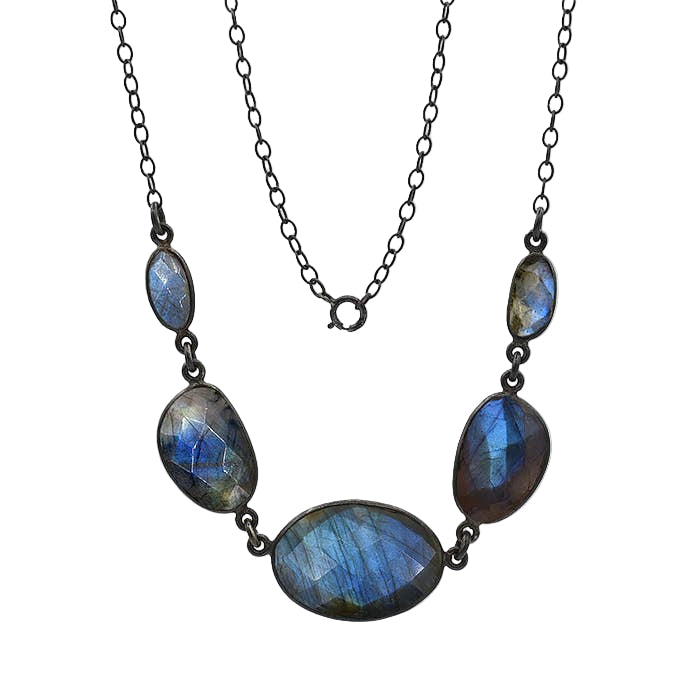 5 Faceted Labradorite Necklace