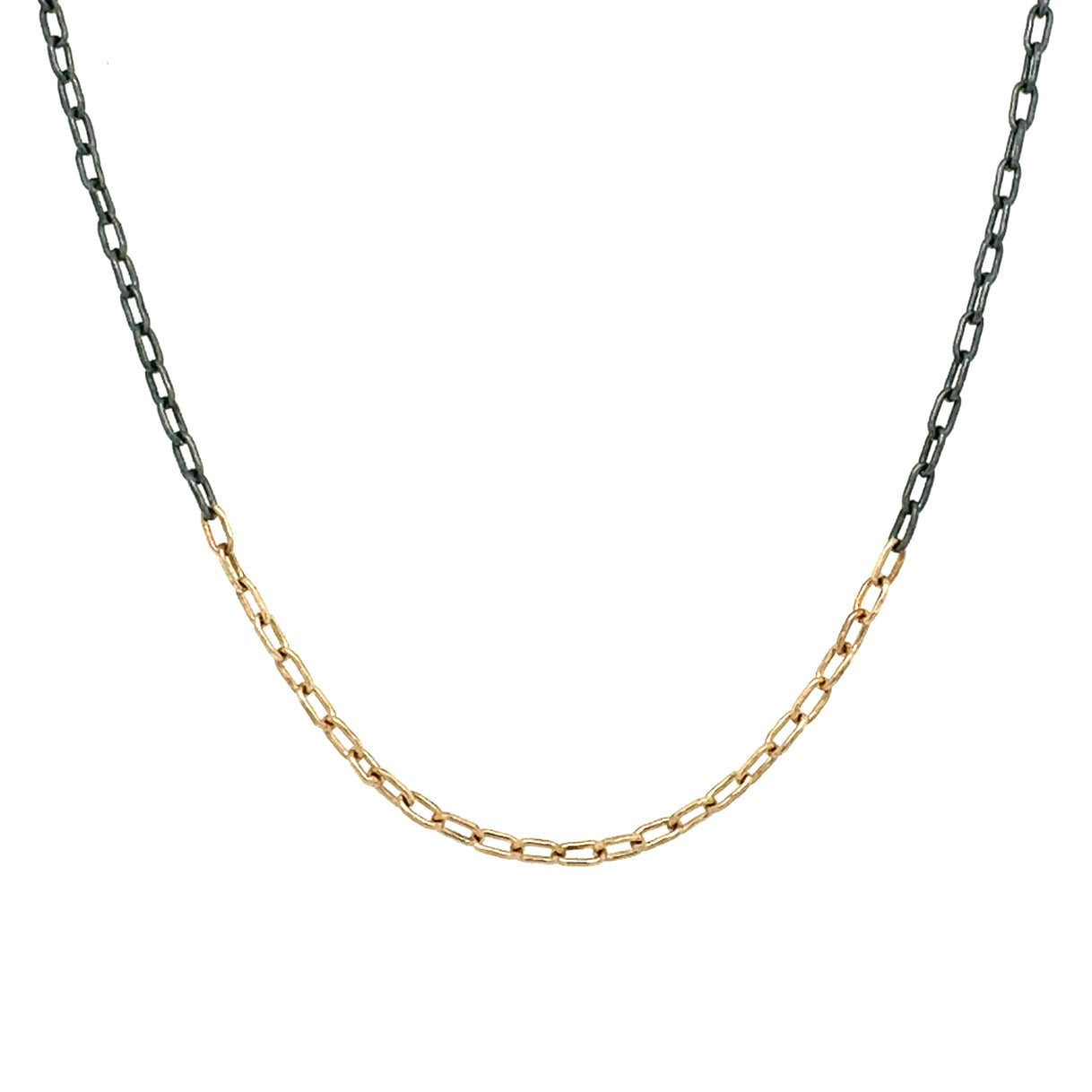 Mixed Metal Extra Dainty Paperclip Chain Necklace