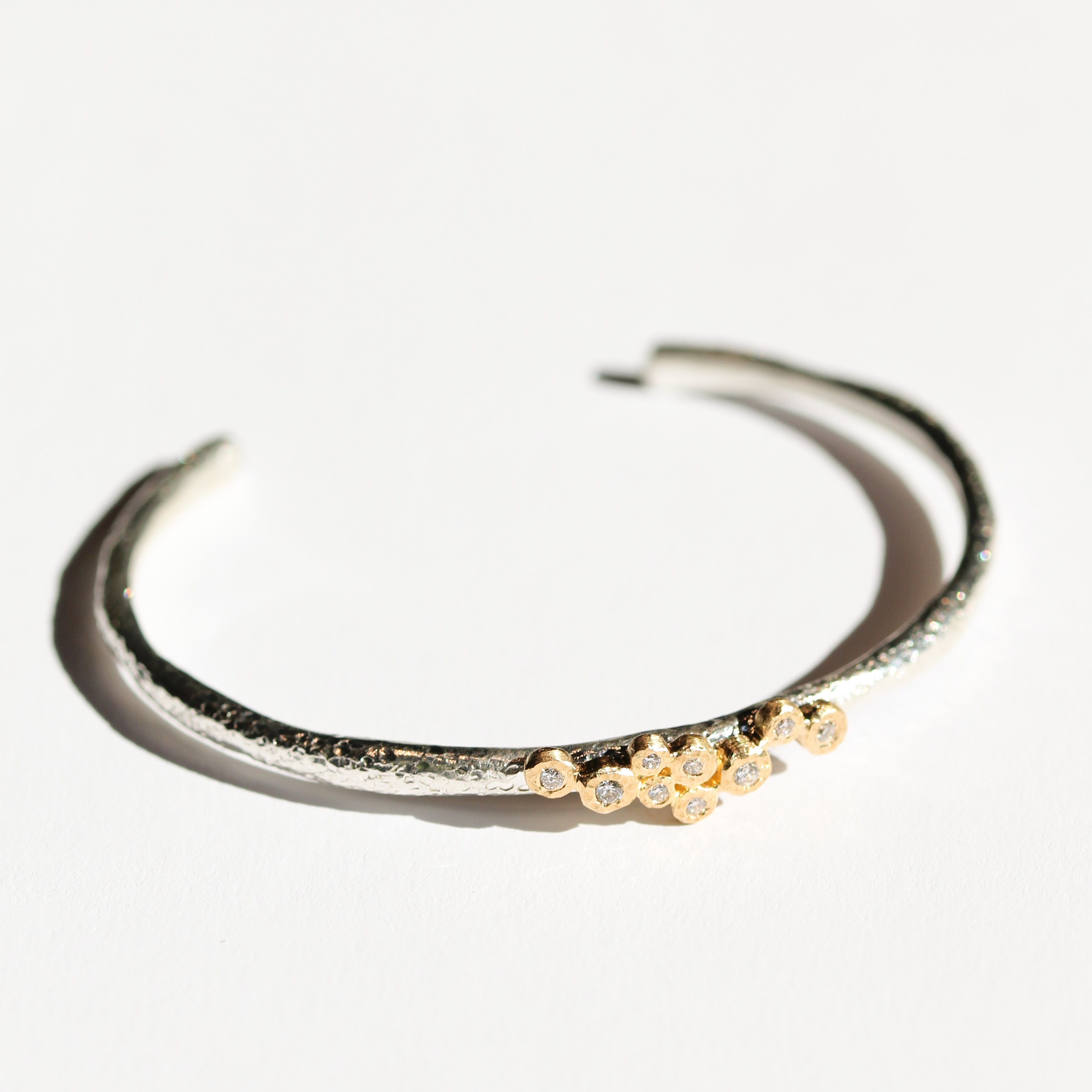 9 Bezel Diamond Cuff Bracelet