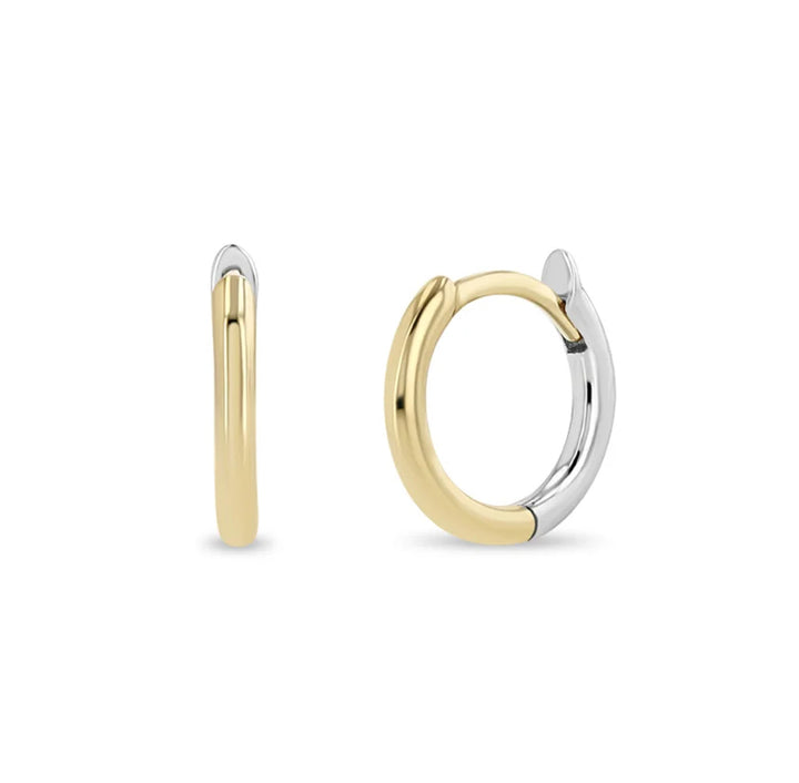 10.5mm Two Tone Huggie Hoops