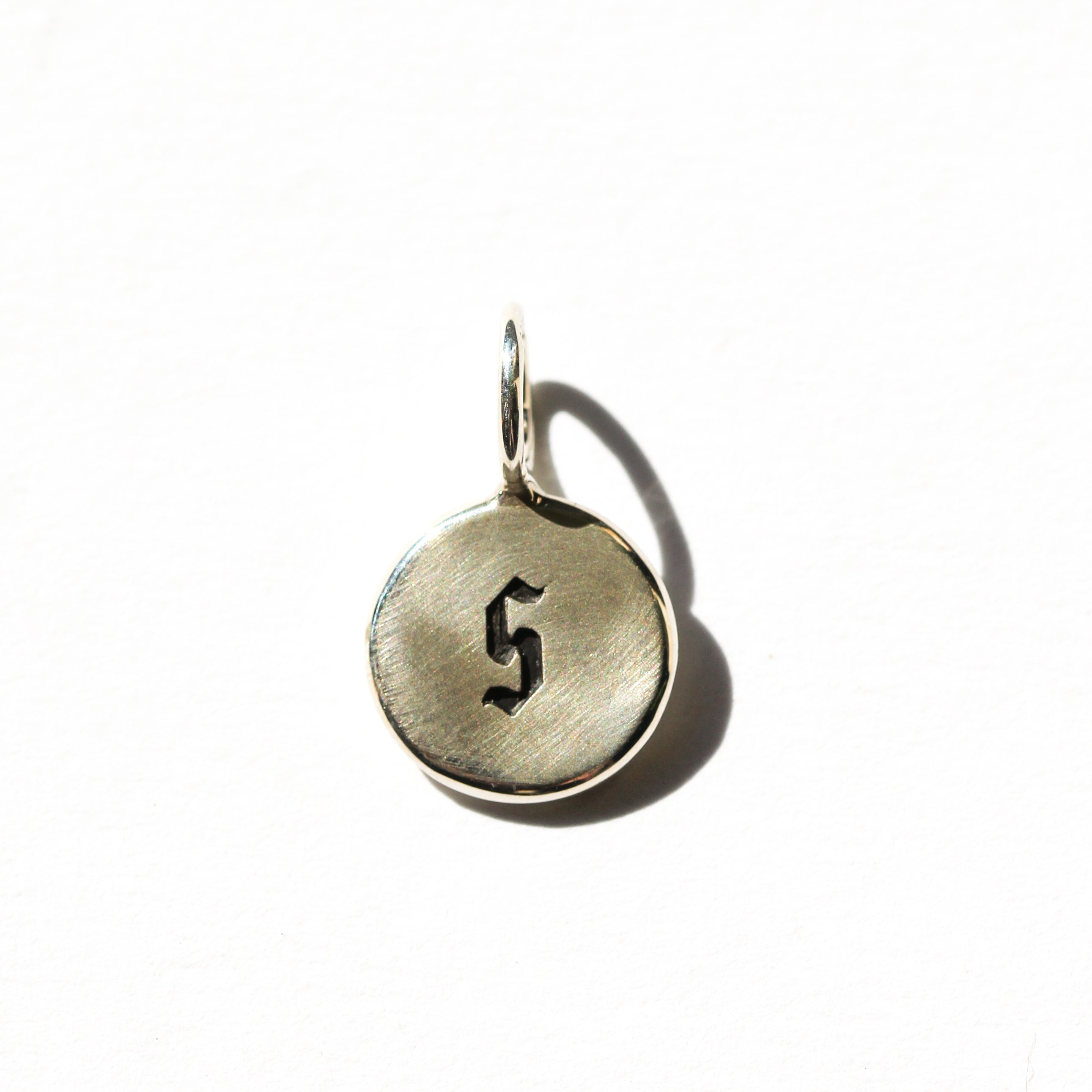 Mini Round S Letter Charm