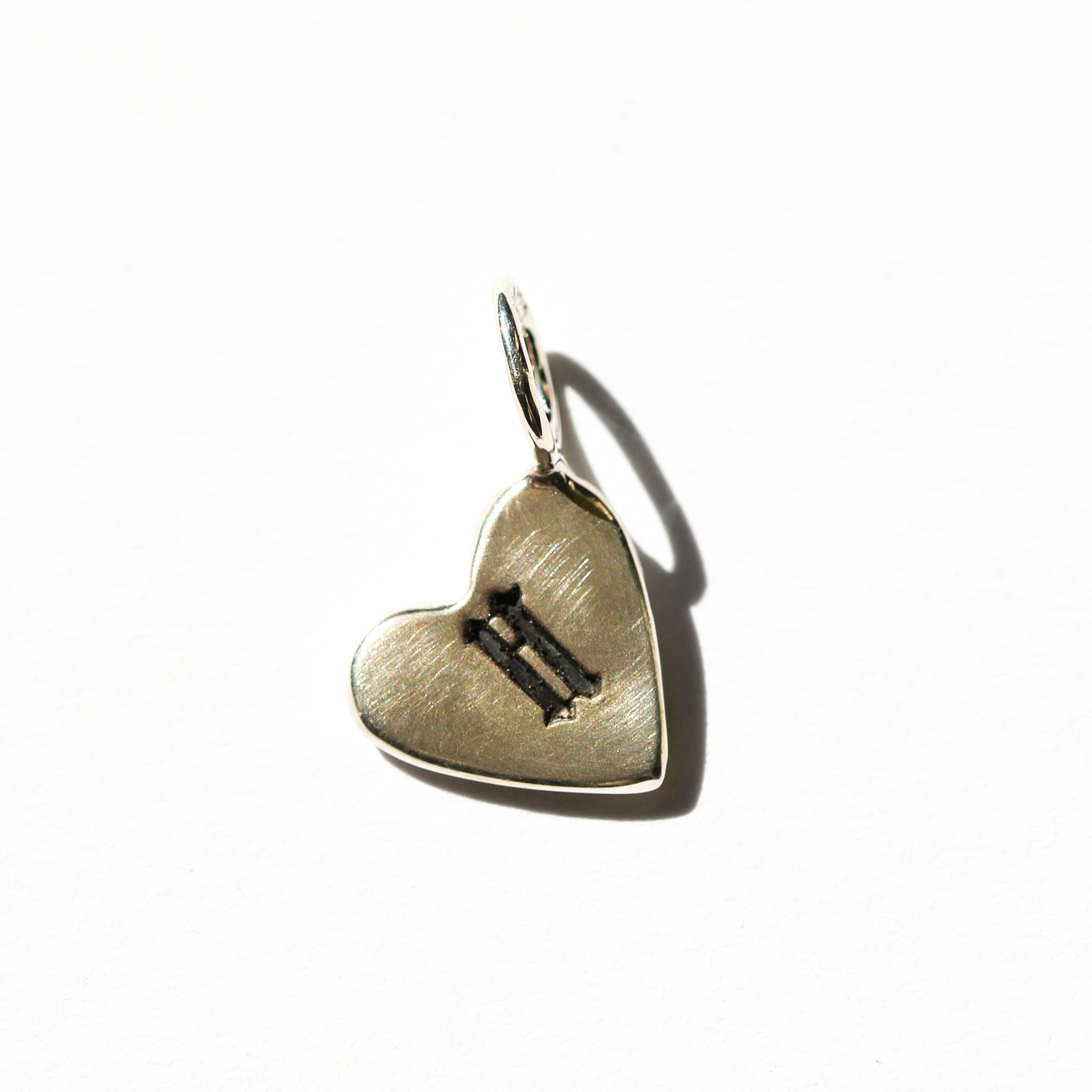 Mini Heart H Letter Charm