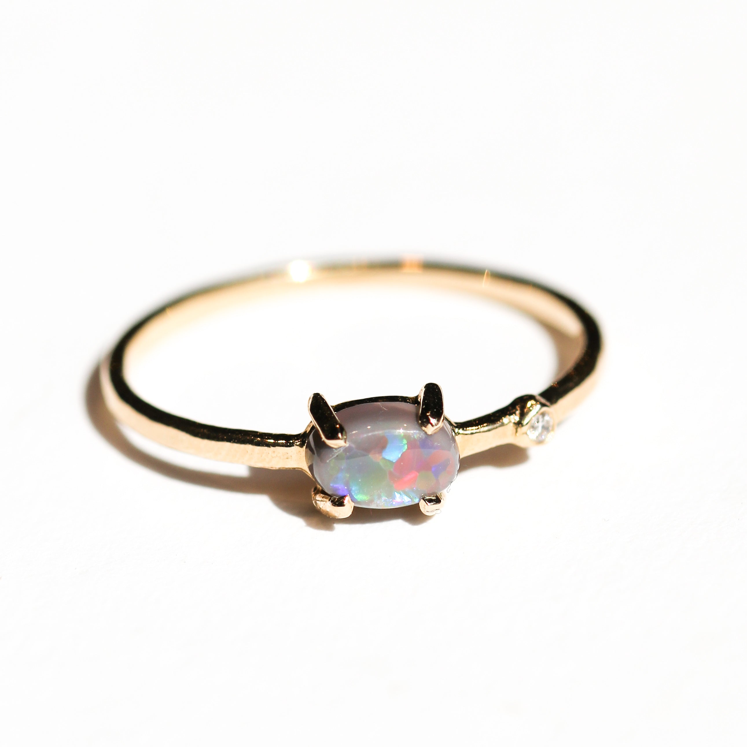 Australian Black Opal Wink Ring