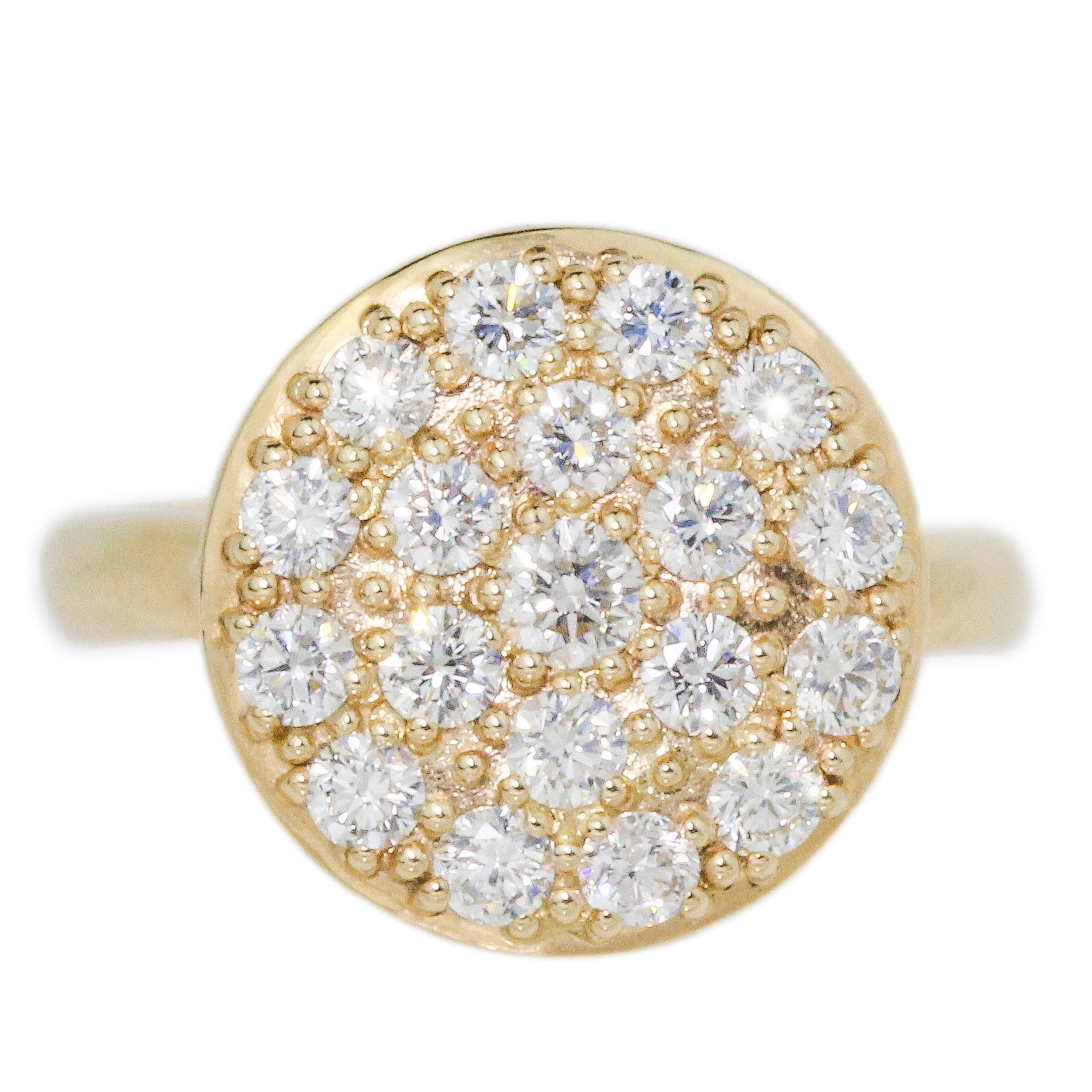 Round 1.00ct Pave Diamond Cluster Ring