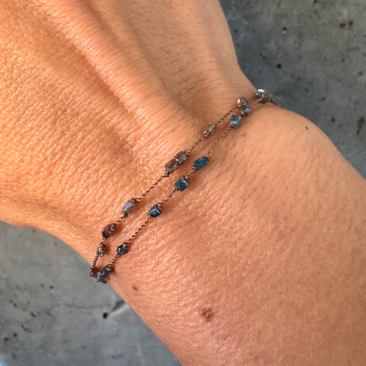 Rustic Diamond Scatter Bracelet
