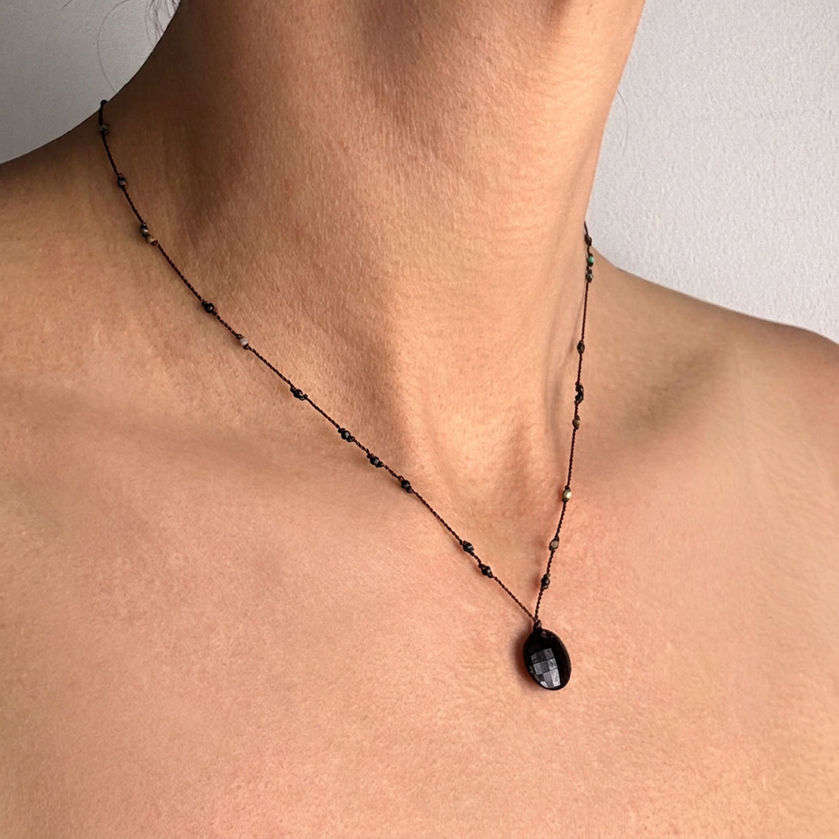 Obsidian + Chrysocolla Necklace