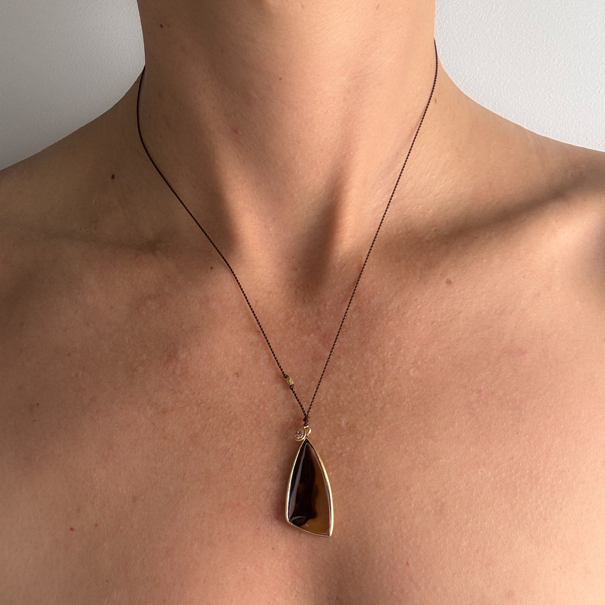 Piranha Agate + Diamond Necklace