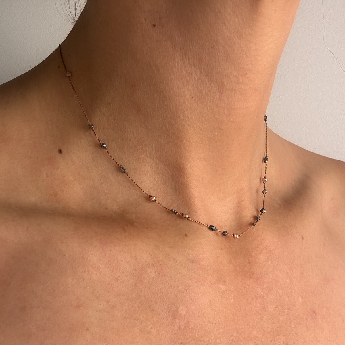 Blue Mix Diamond Scatter Necklace