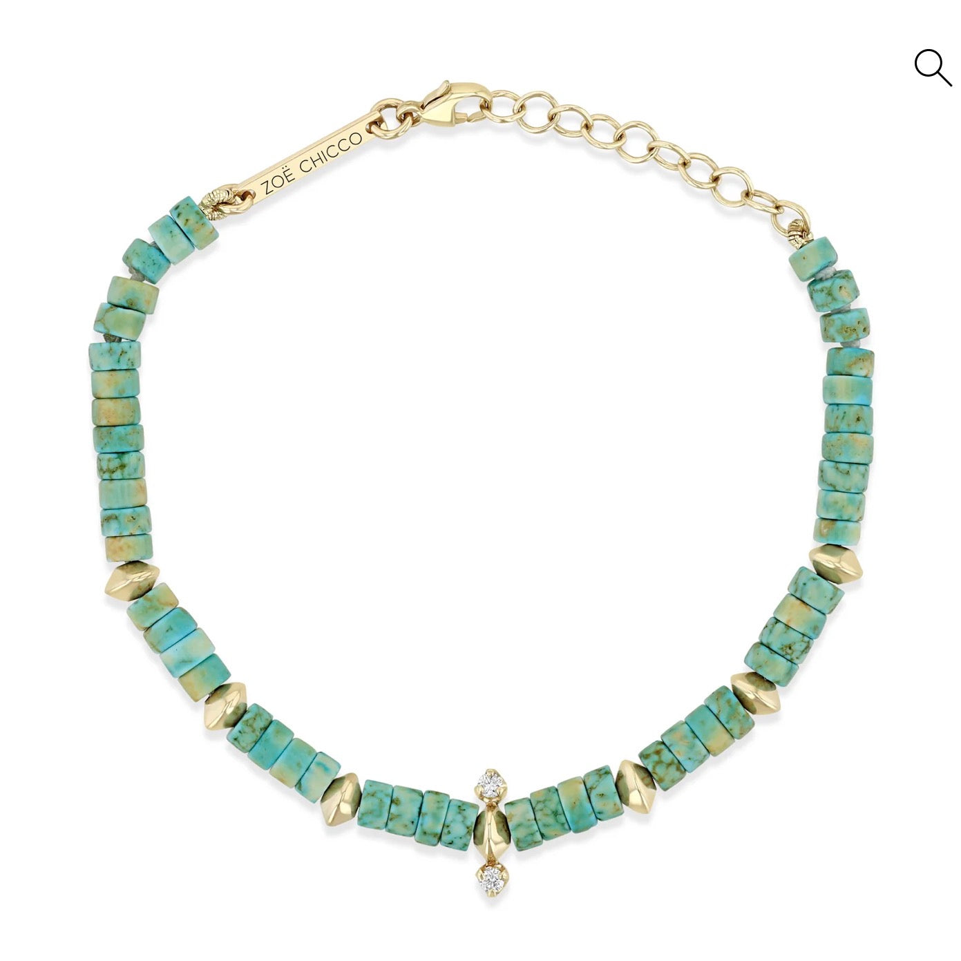 Light Turquoise Rondelle Bead Bracelet