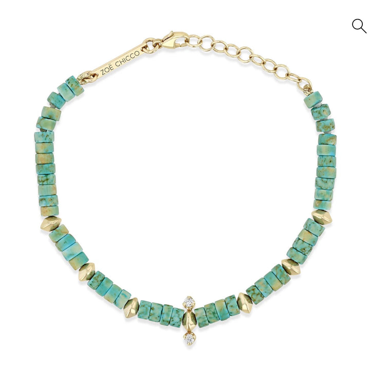 Light Turquoise Rondelle Bead Bracelet