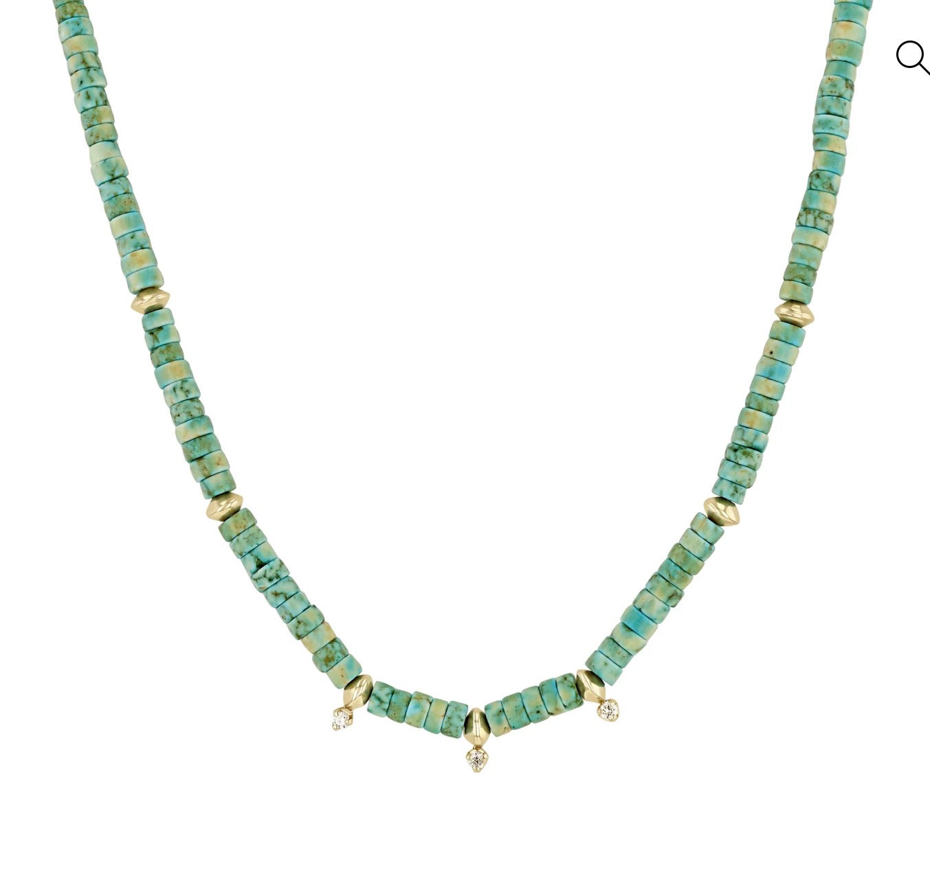 Light Turquoise Rondelle Bead Necklace