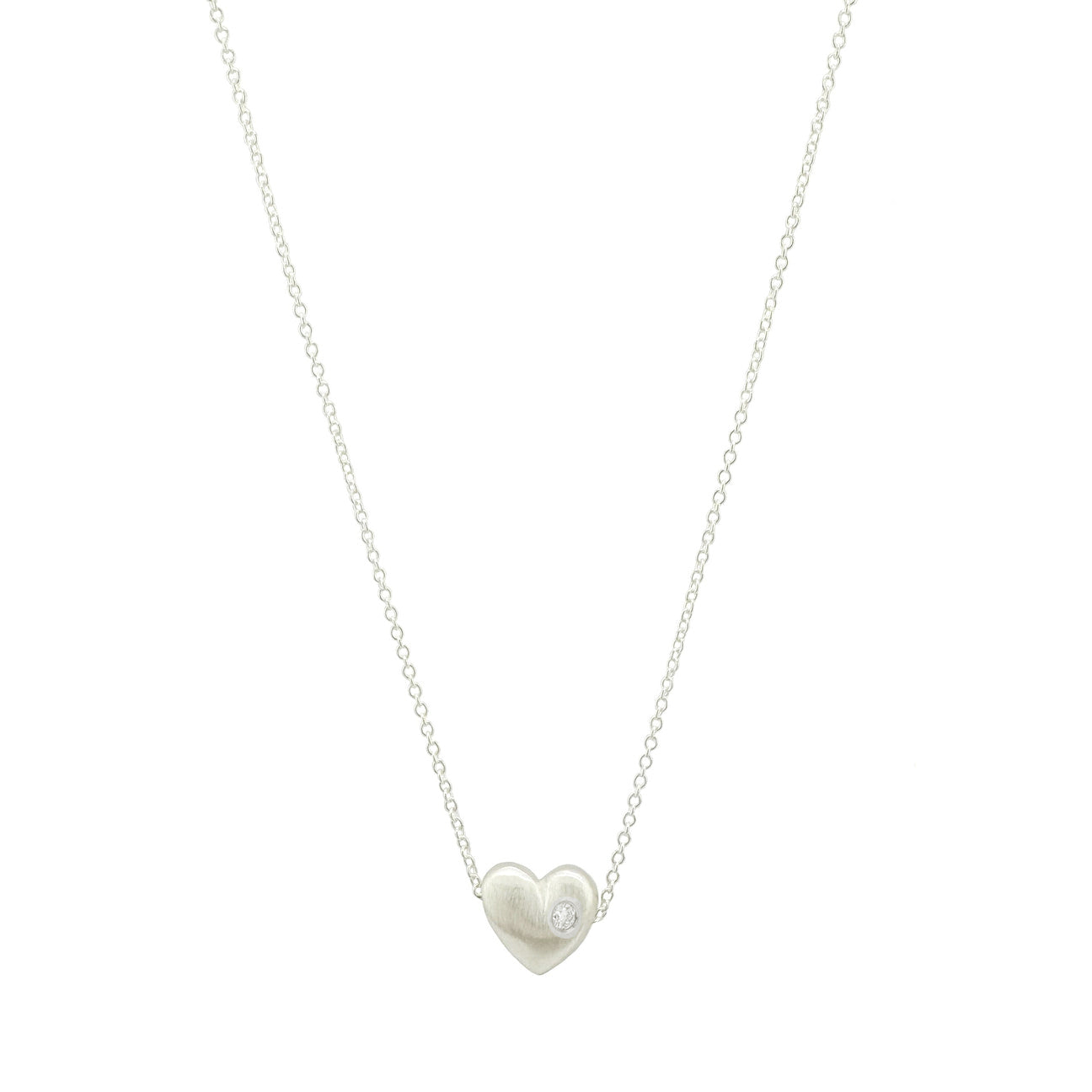 Puff Diamond Heart Necklace