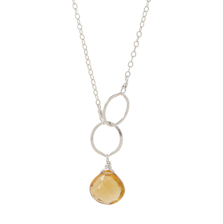 Citrine Circle Drop Necklace