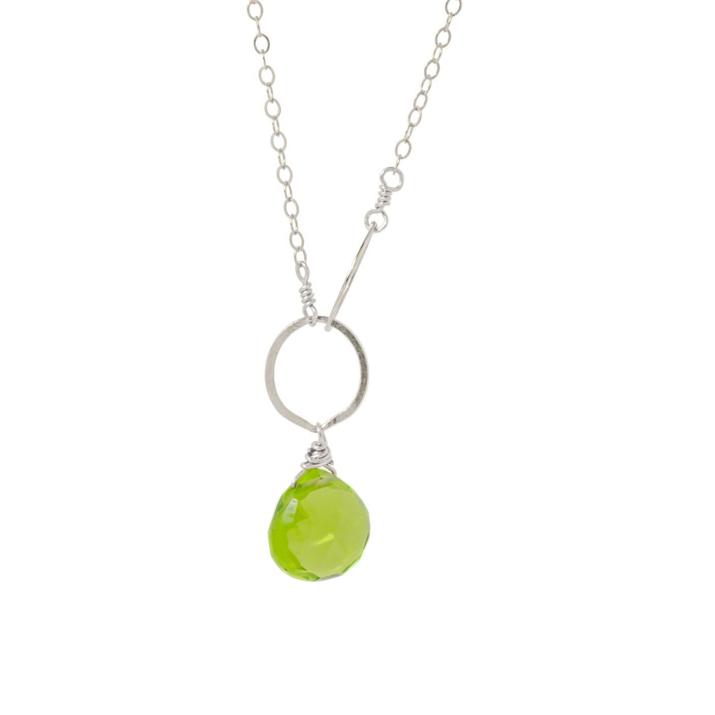 Peridot Circle Drop Necklace