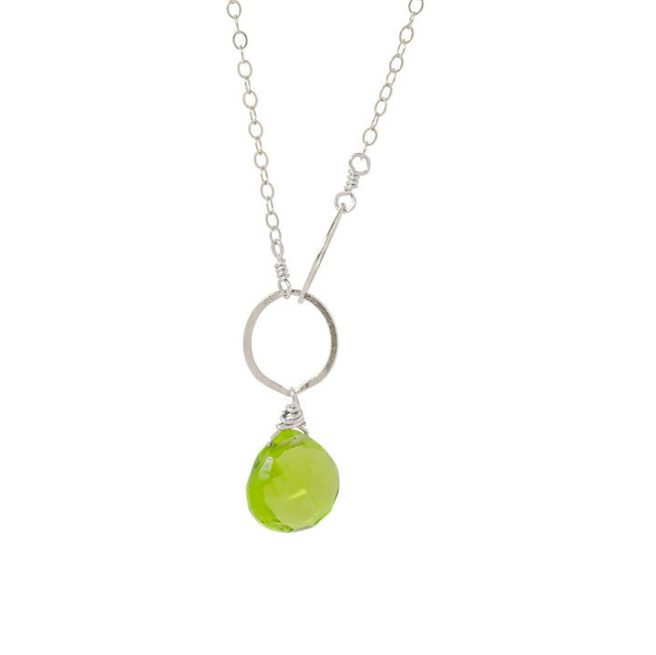 Peridot Circle Drop Necklace
