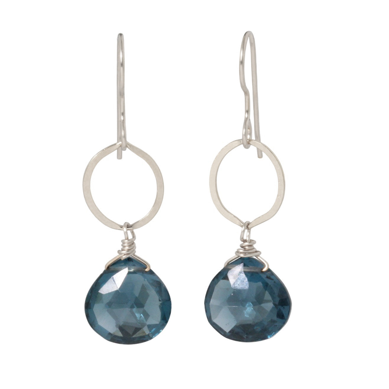 London Blue Topaz Circle Drop Earrings