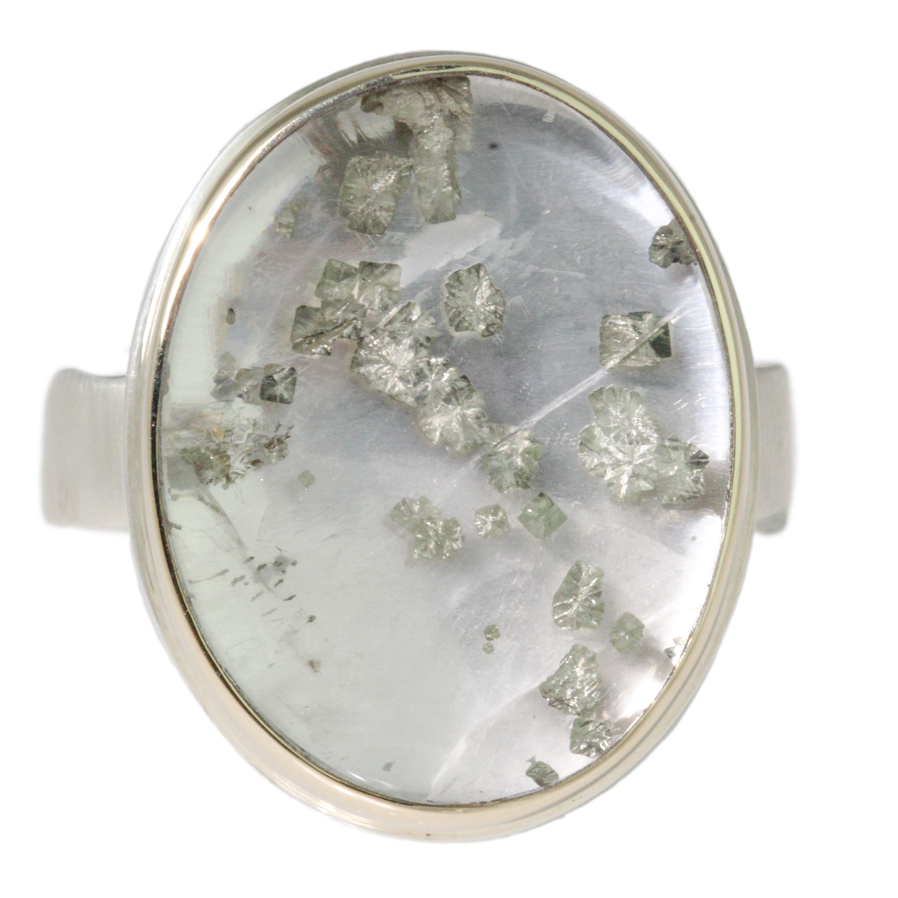 Pyrite in Quartz Ring