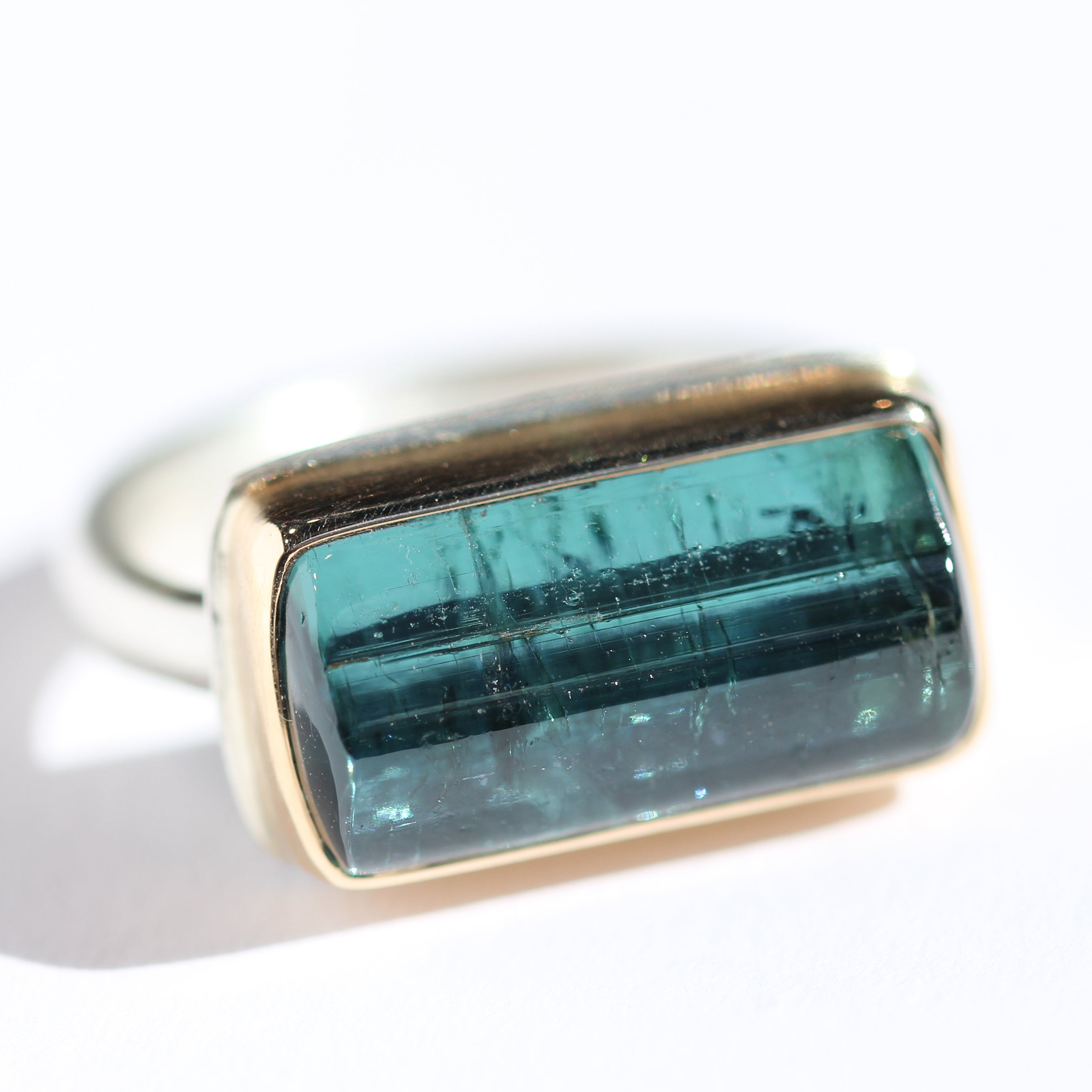 Surface Cut Indicolite Ring