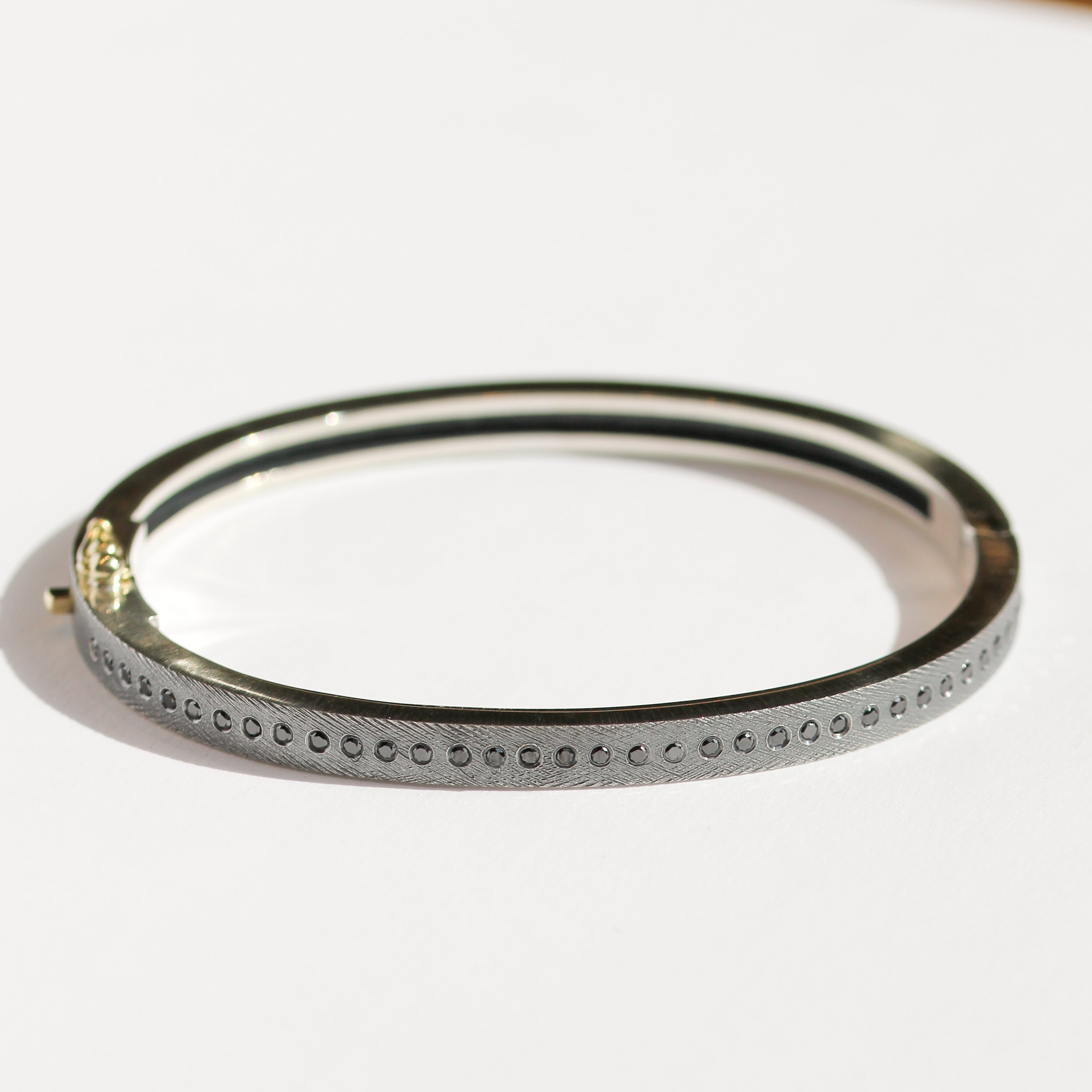 Adam 4mm Black Diamond Silver Bracelet