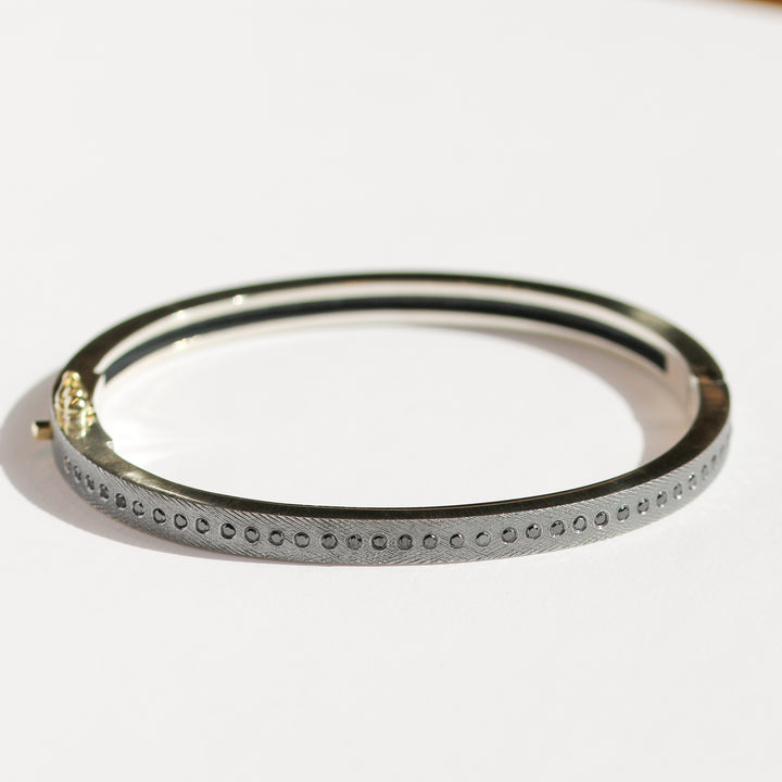 Adam 4mm Black Diamond Silver Bracelet