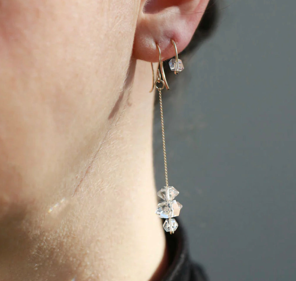 Triple Herkimer Drop Earrings