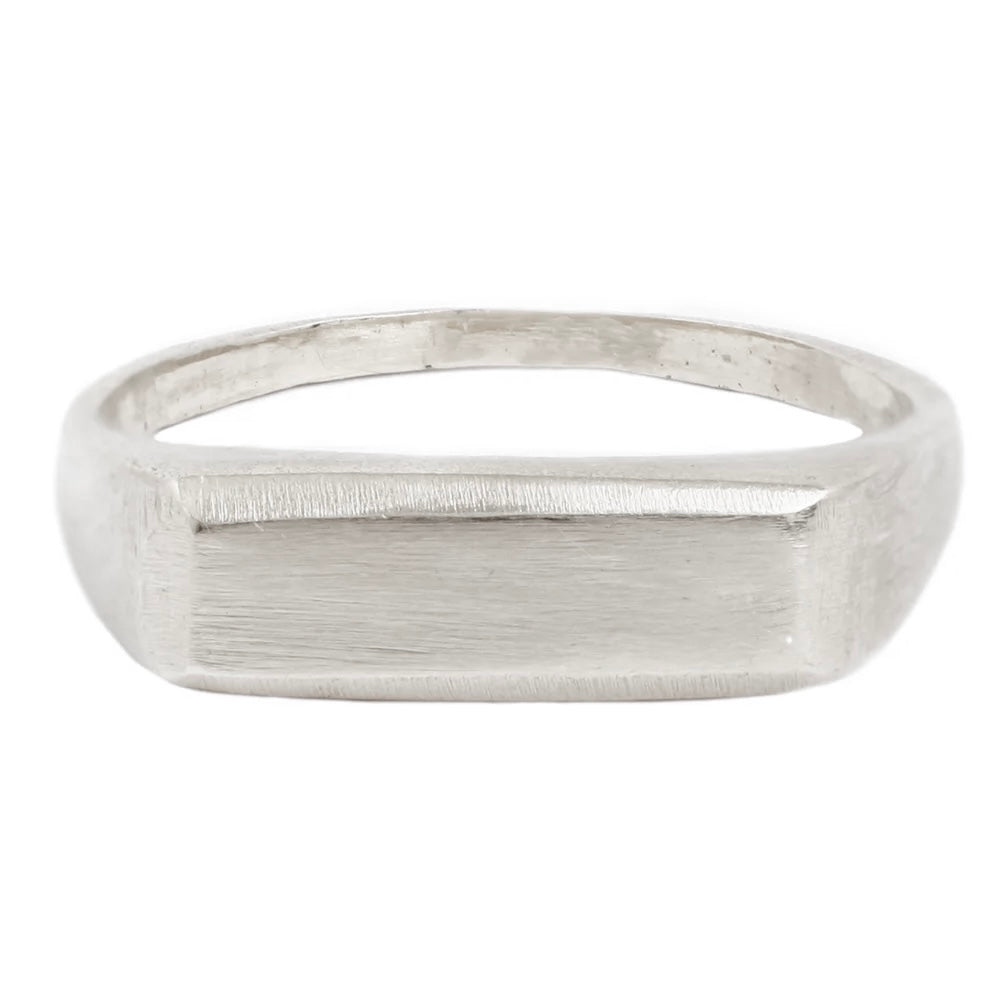 Elongated Beveled Signet Ring