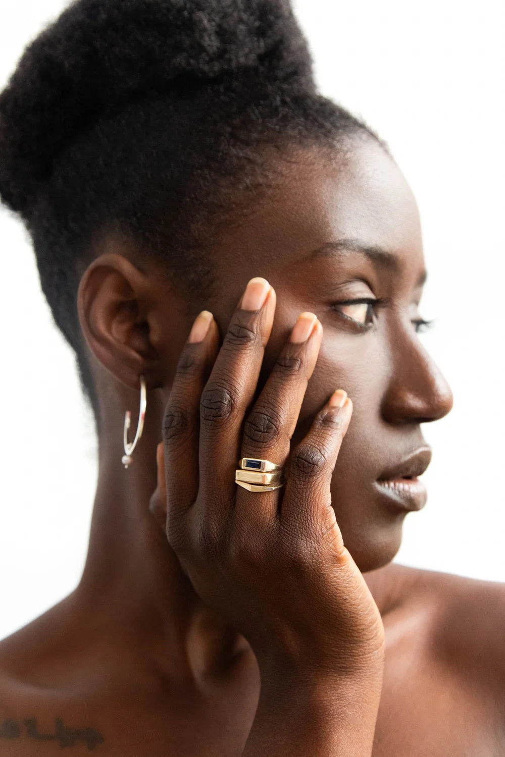 Elongated Beveled Signet Ring