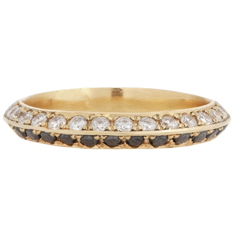 White & Black Diamond Dichotomy Ring