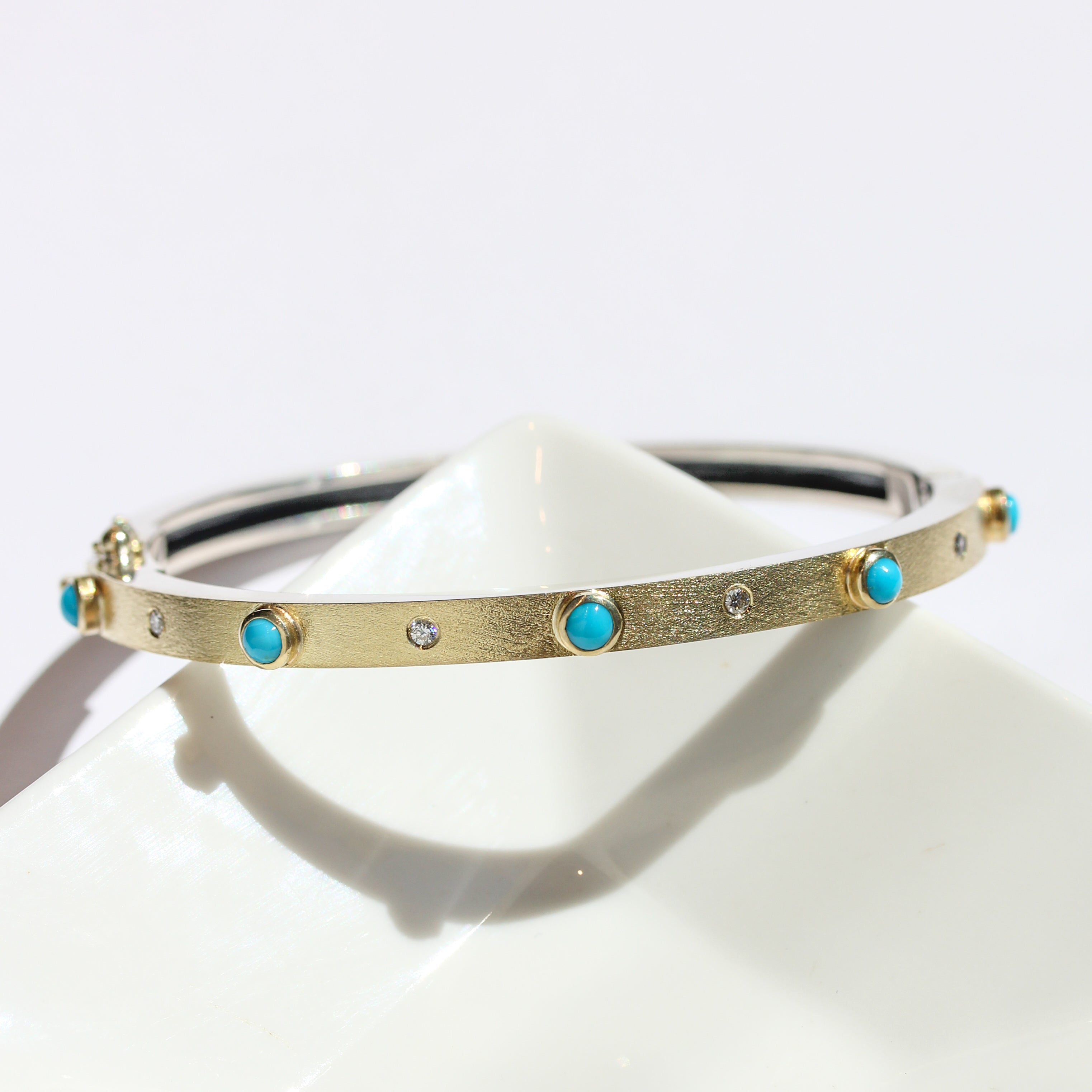 Junia Turquoise 4mm Yellow Gold Bracelet