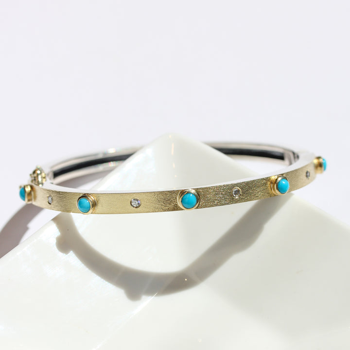 Junia Turquoise 4mm Yellow Gold Bracelet