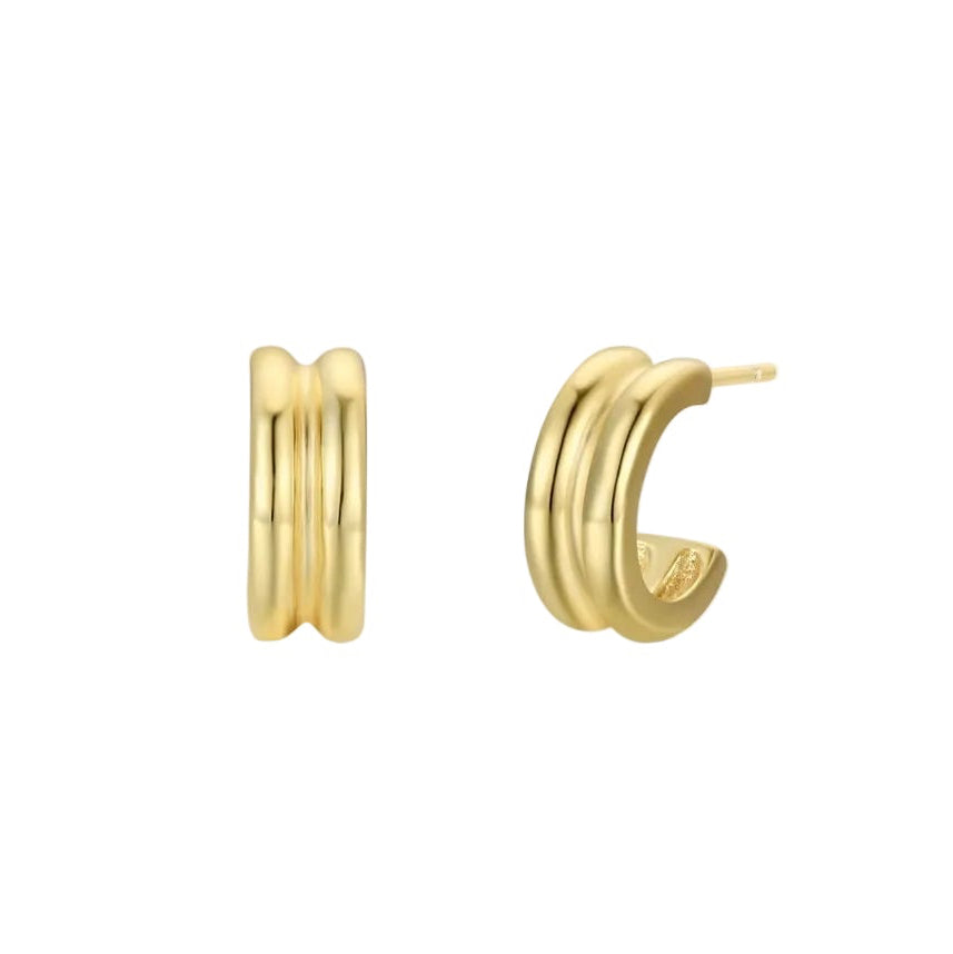 Ribbed Bold Hoop Earrings