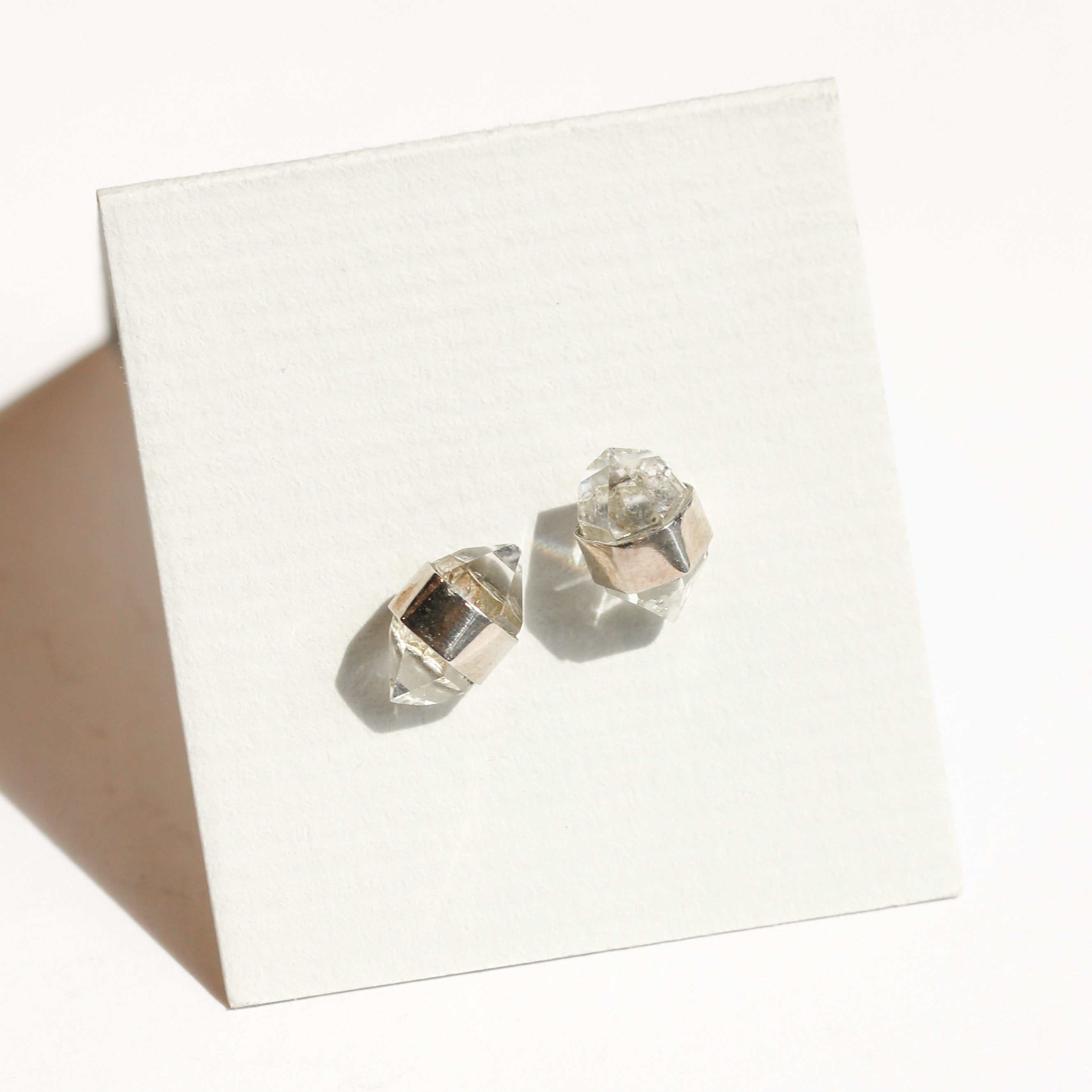 Wide Wrap Herkimer Stud Earrings