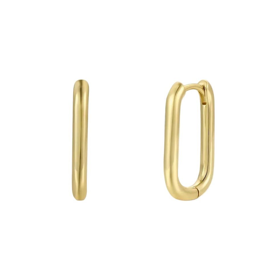Rectangle Huggie Hoop Earrings