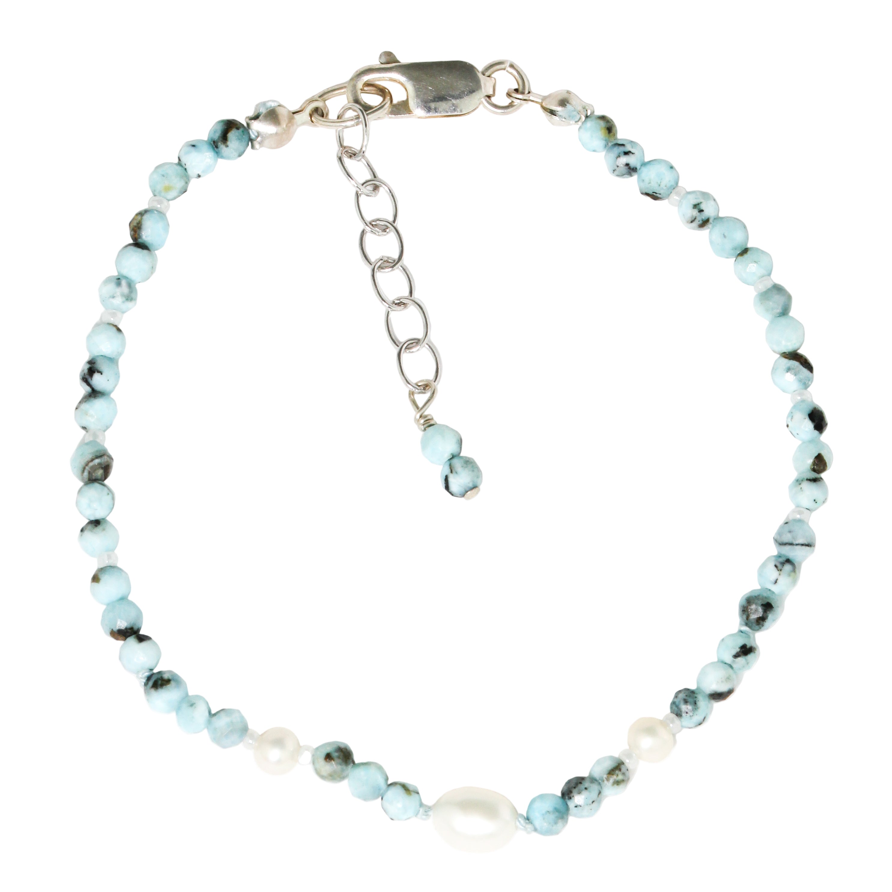 Larimar + Pearl Bracelet
