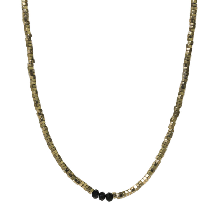 Pyrite + Black Spinel Necklace