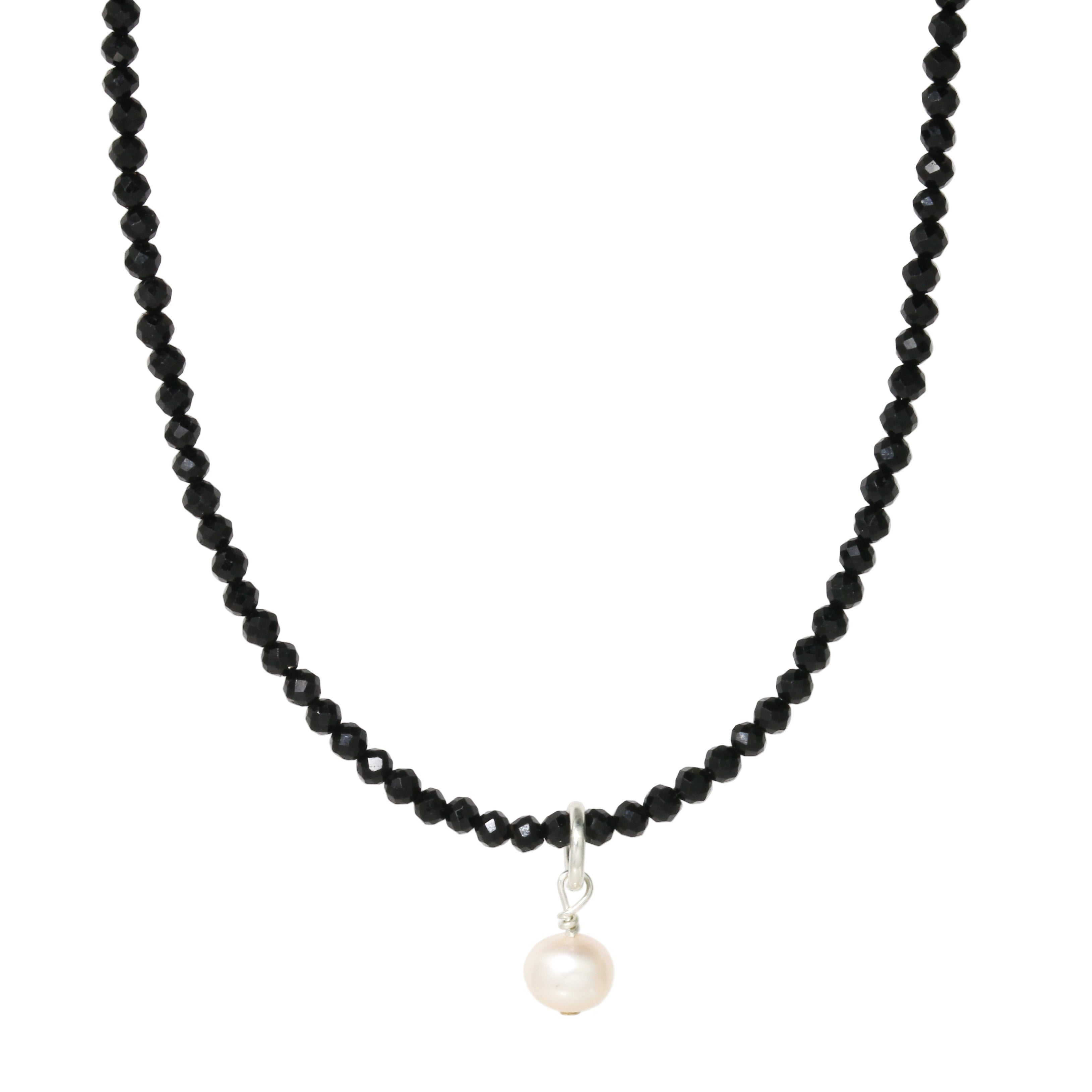 Black Spinel + Pearl Necklace