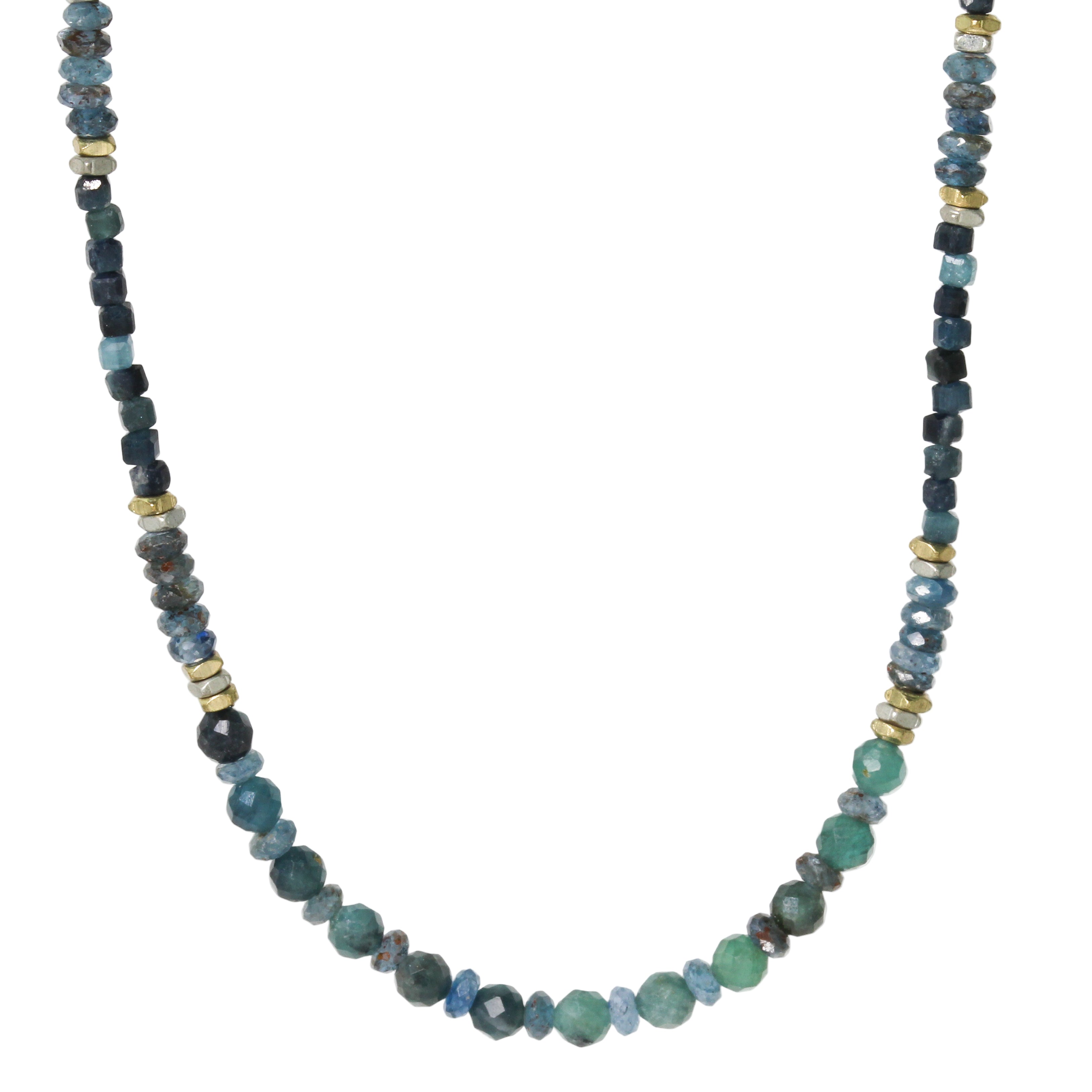 Blue Tourmaline + Kyanite Necklace